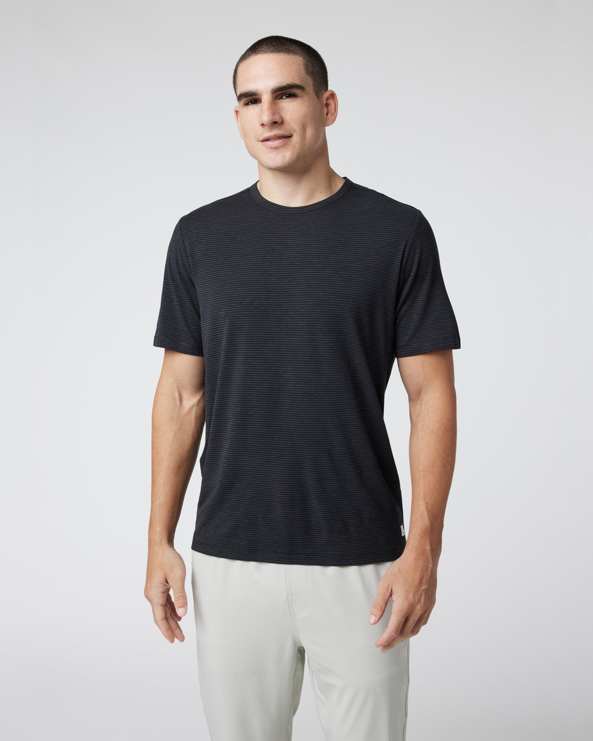 Short Sleeve Current Stripe Tee | Black