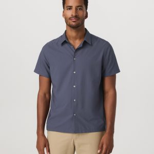 Short Sleeve Manhattan Button Down | Azure