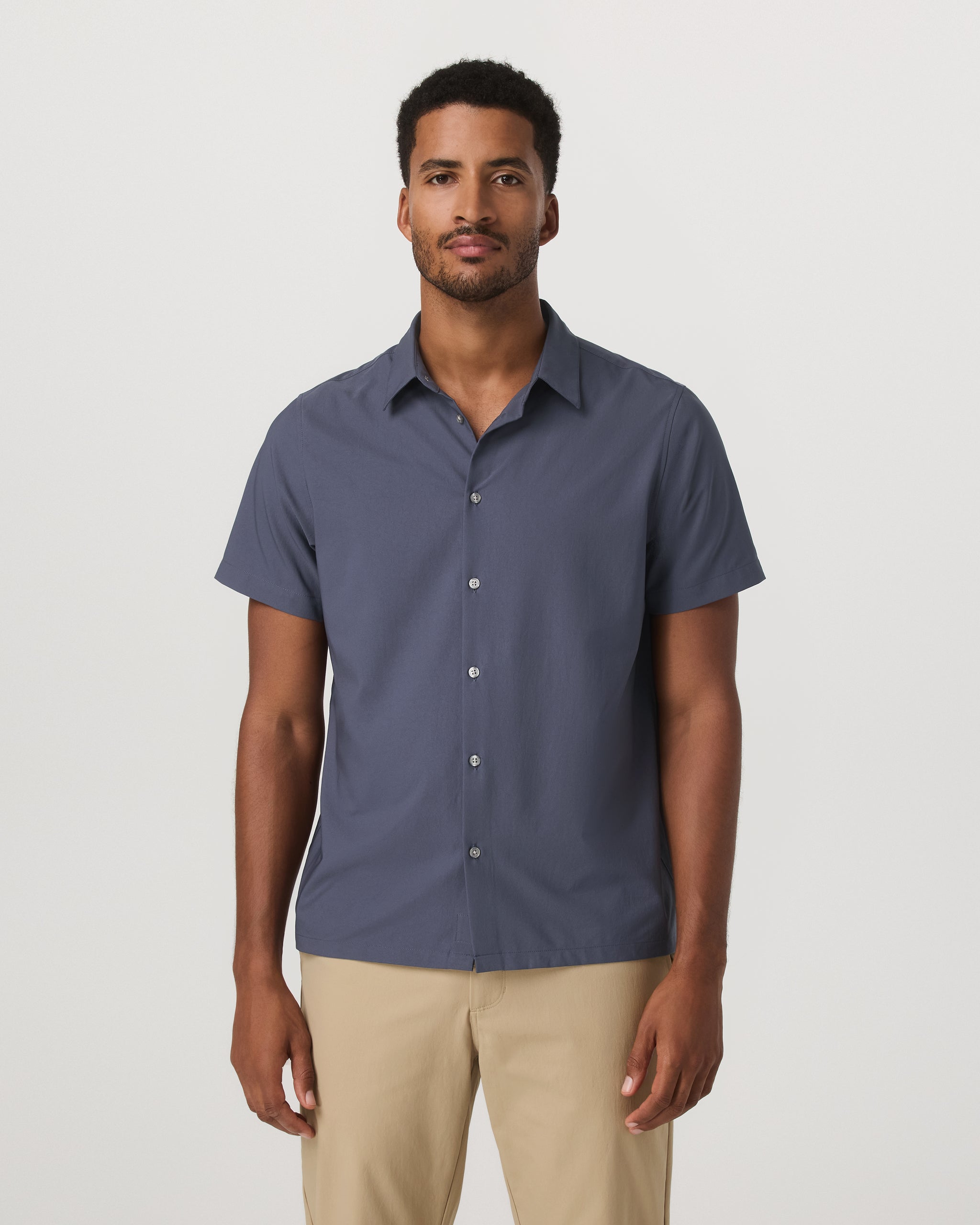 Short Sleeve Manhattan Button Down | Azure