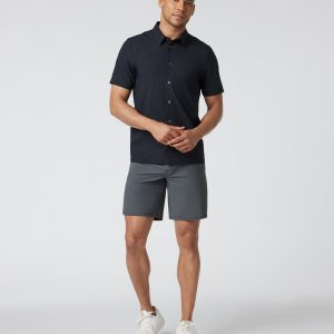 Short Sleeve Manhattan Button Down | Black