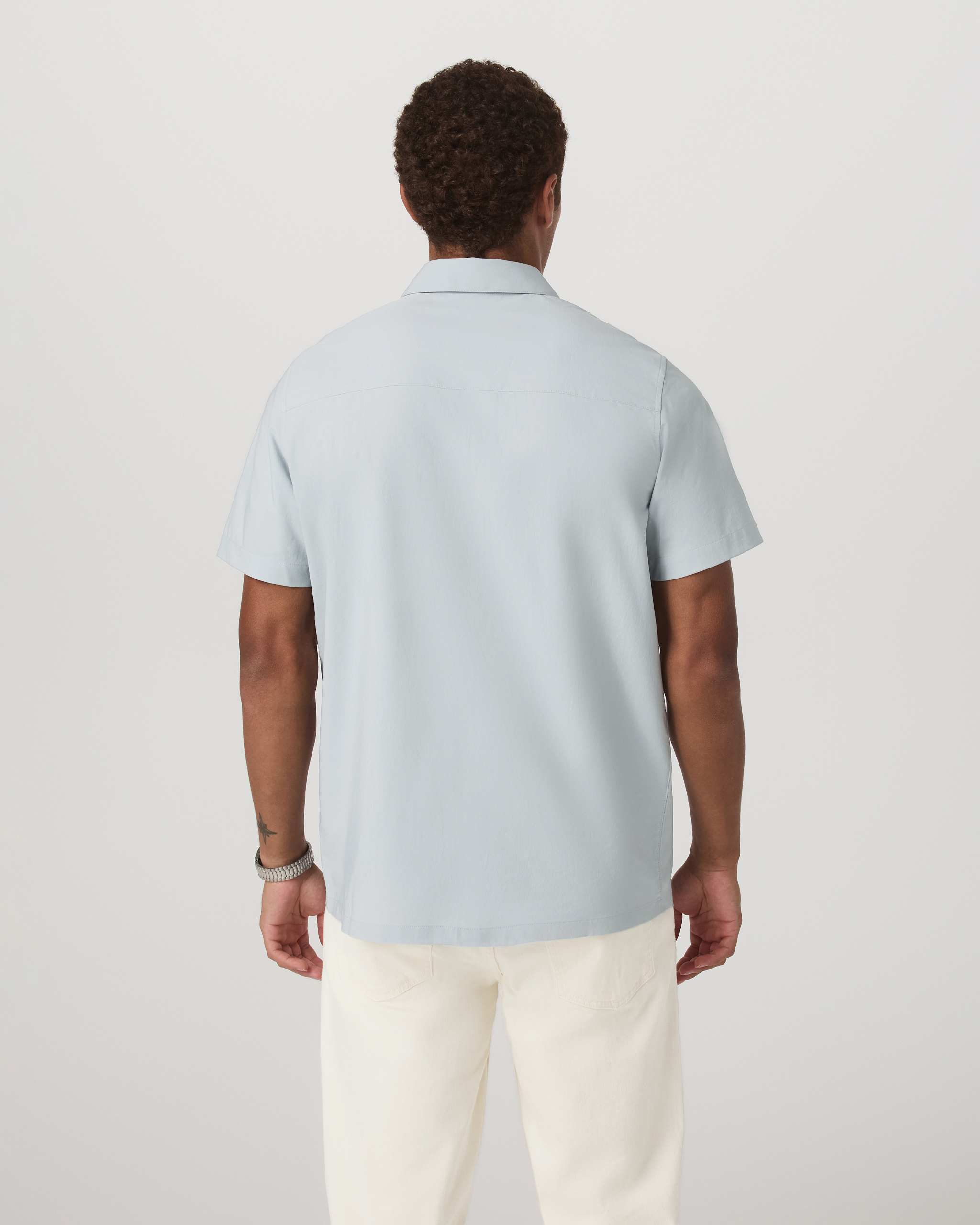 Short Sleeve Manhattan Button Down | Harbor Grey - Image 3