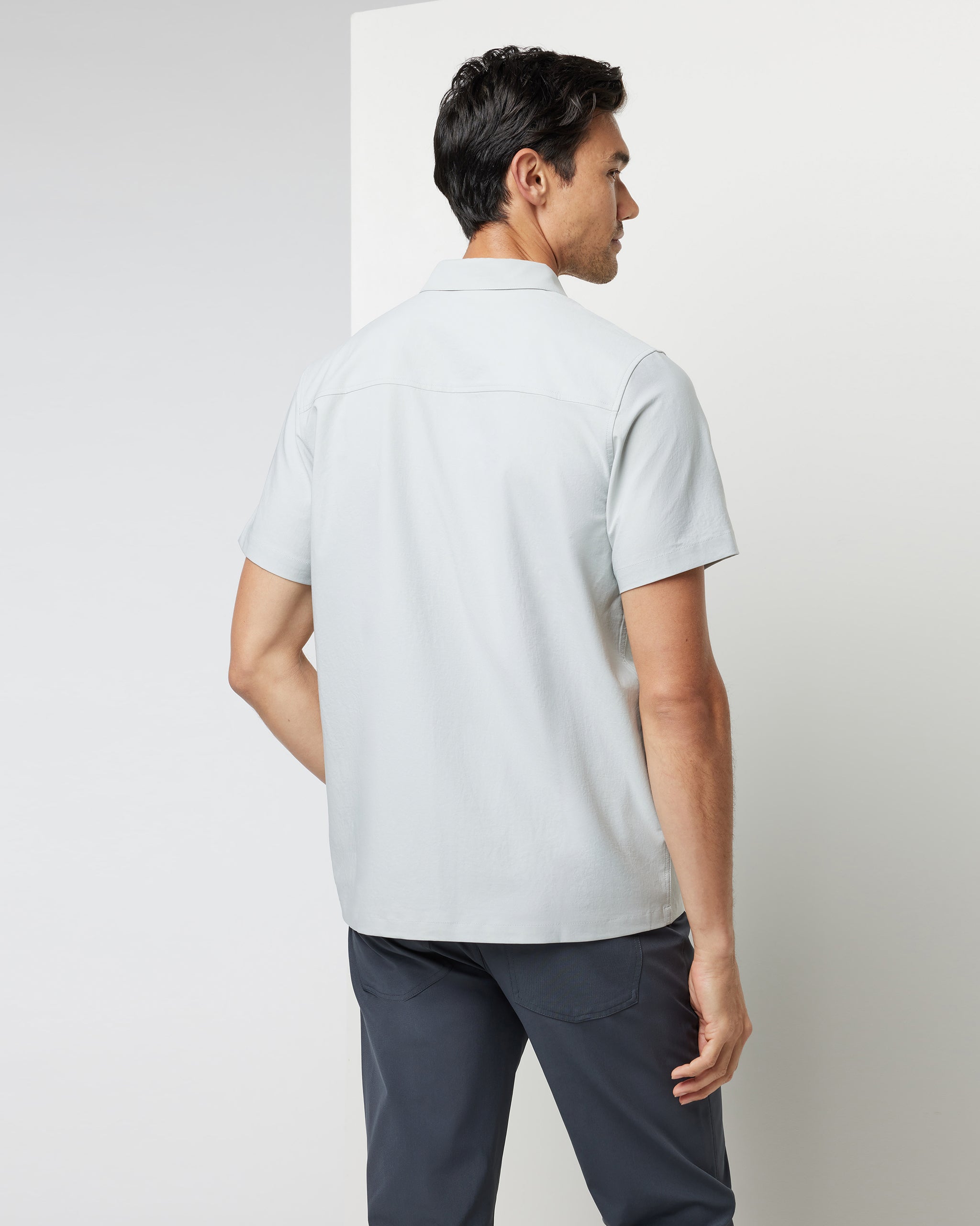 Short Sleeve Manhattan Button Down | Sky Grey - Image 2