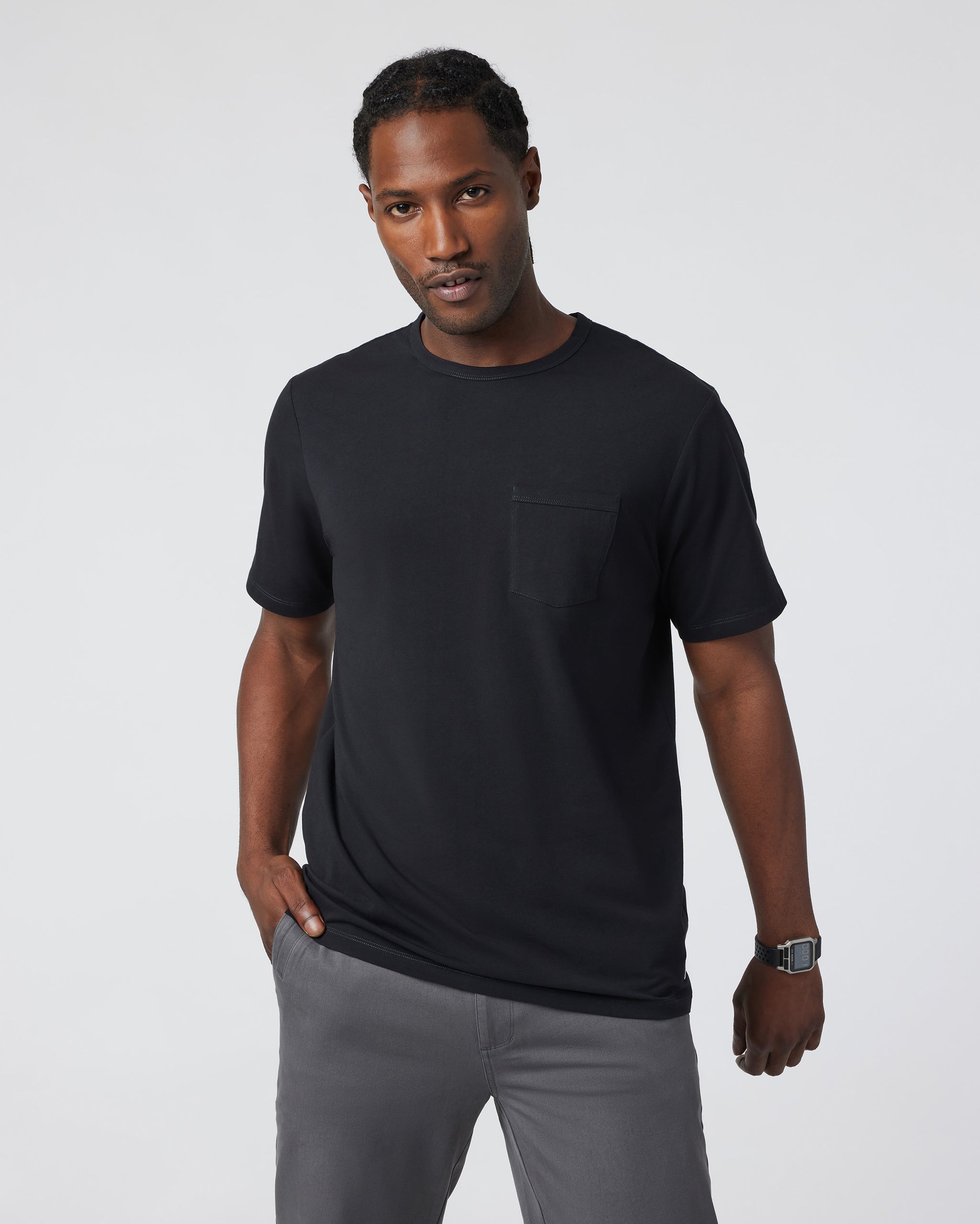 Men's Feather Pocket Tee | Black - Image 3