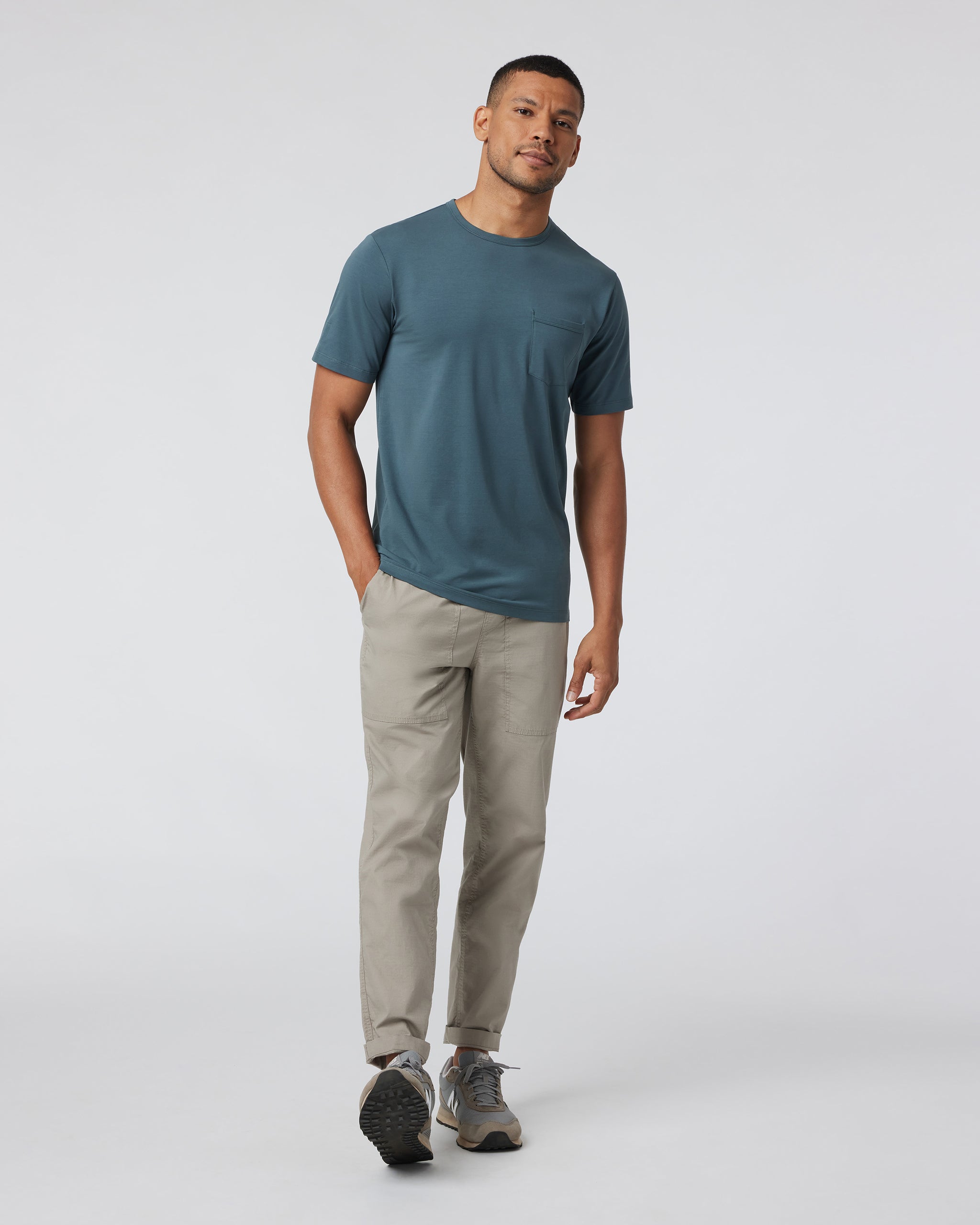 Men's Feather Pocket Tee | Lake - Image 5