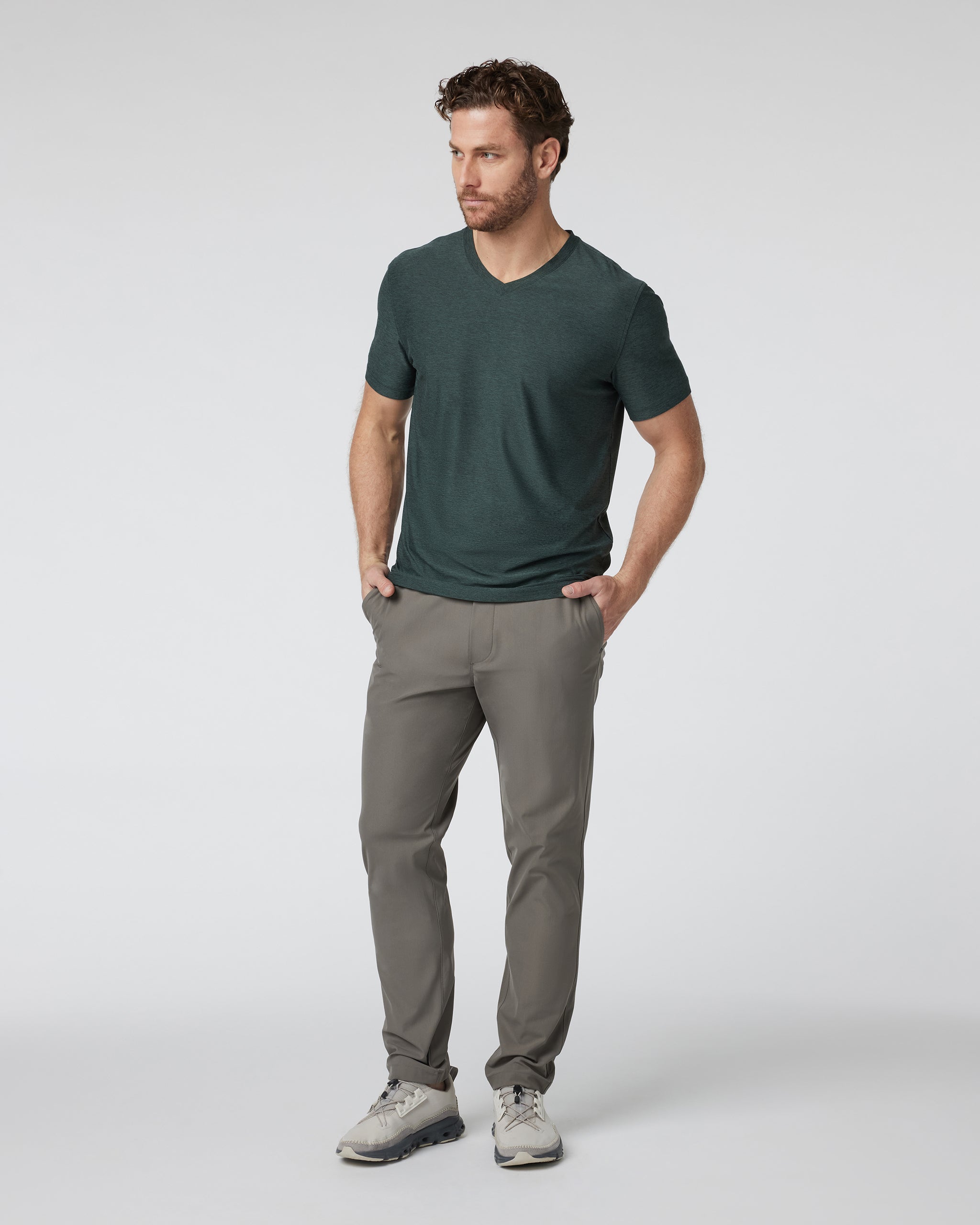 Strato Tech V-Neck Tee | Aspen Heather - Image 2