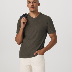 Strato Tech V-Neck Tee | Dark Oregano Heather