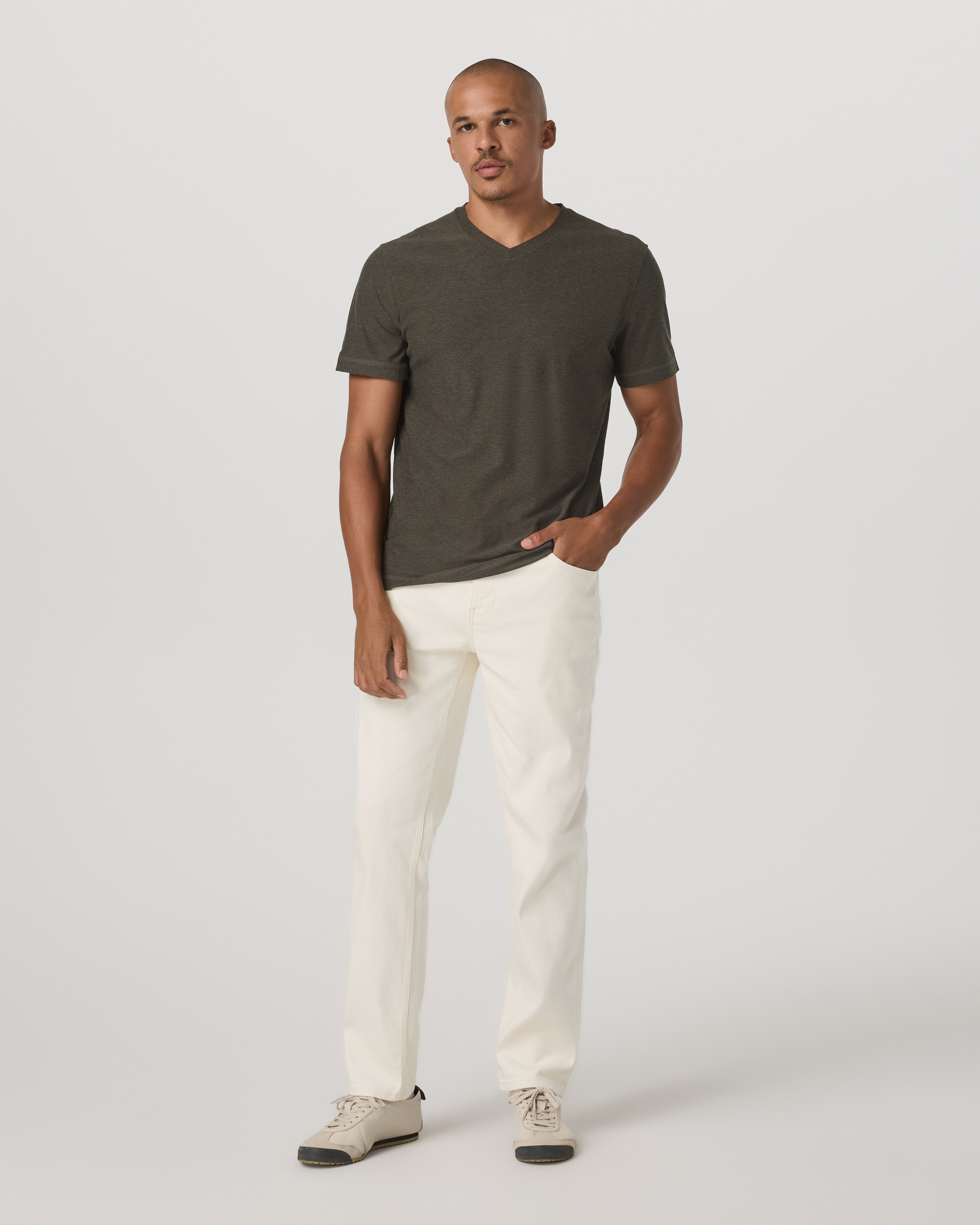 Strato Tech V-Neck Tee | Dark Oregano Heather - Image 4
