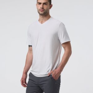 Strato Tech V-Neck Tee | Frost Grey Heather