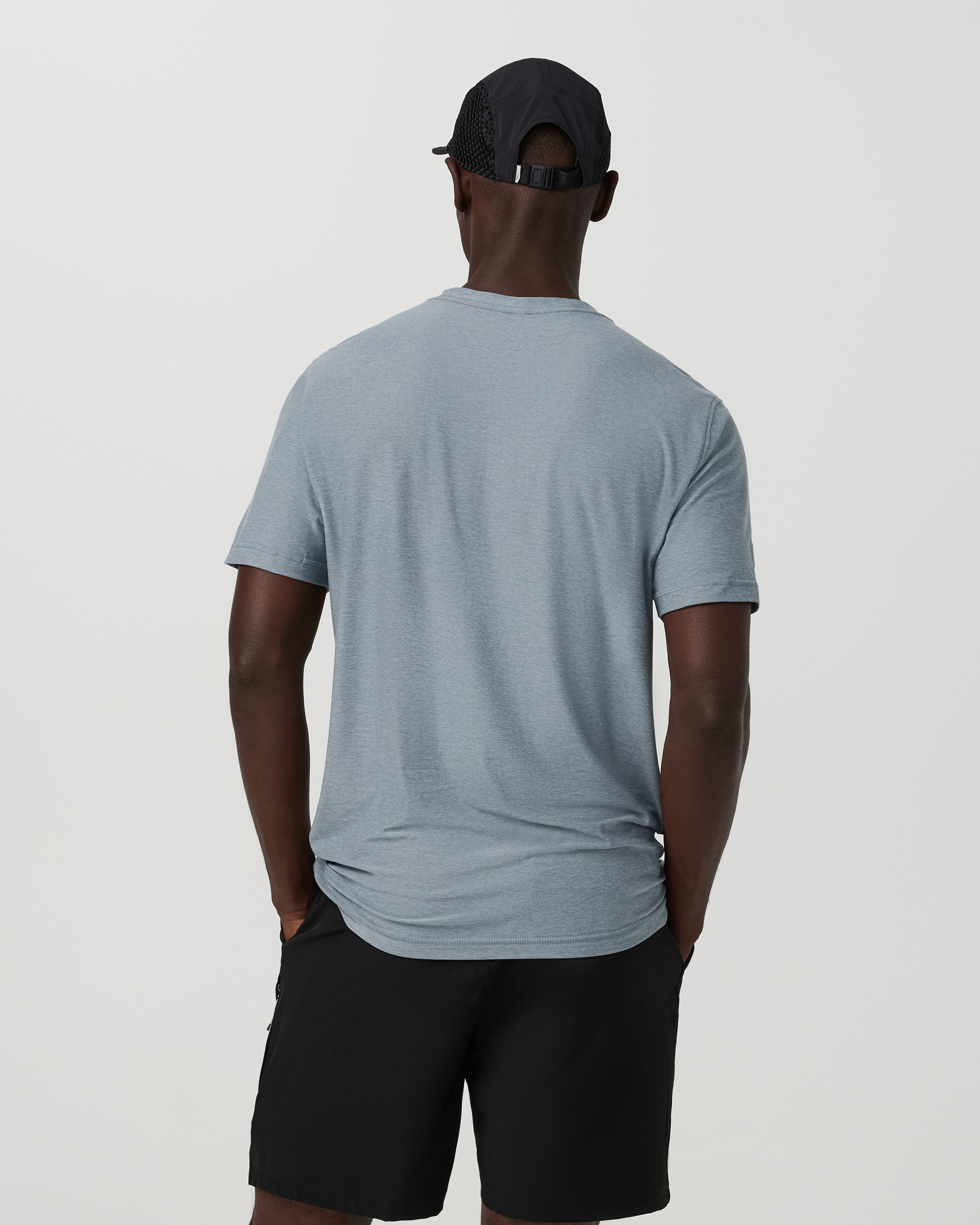 Strato Tech V-Neck Tee | Dusty Blue Heather - Image 3