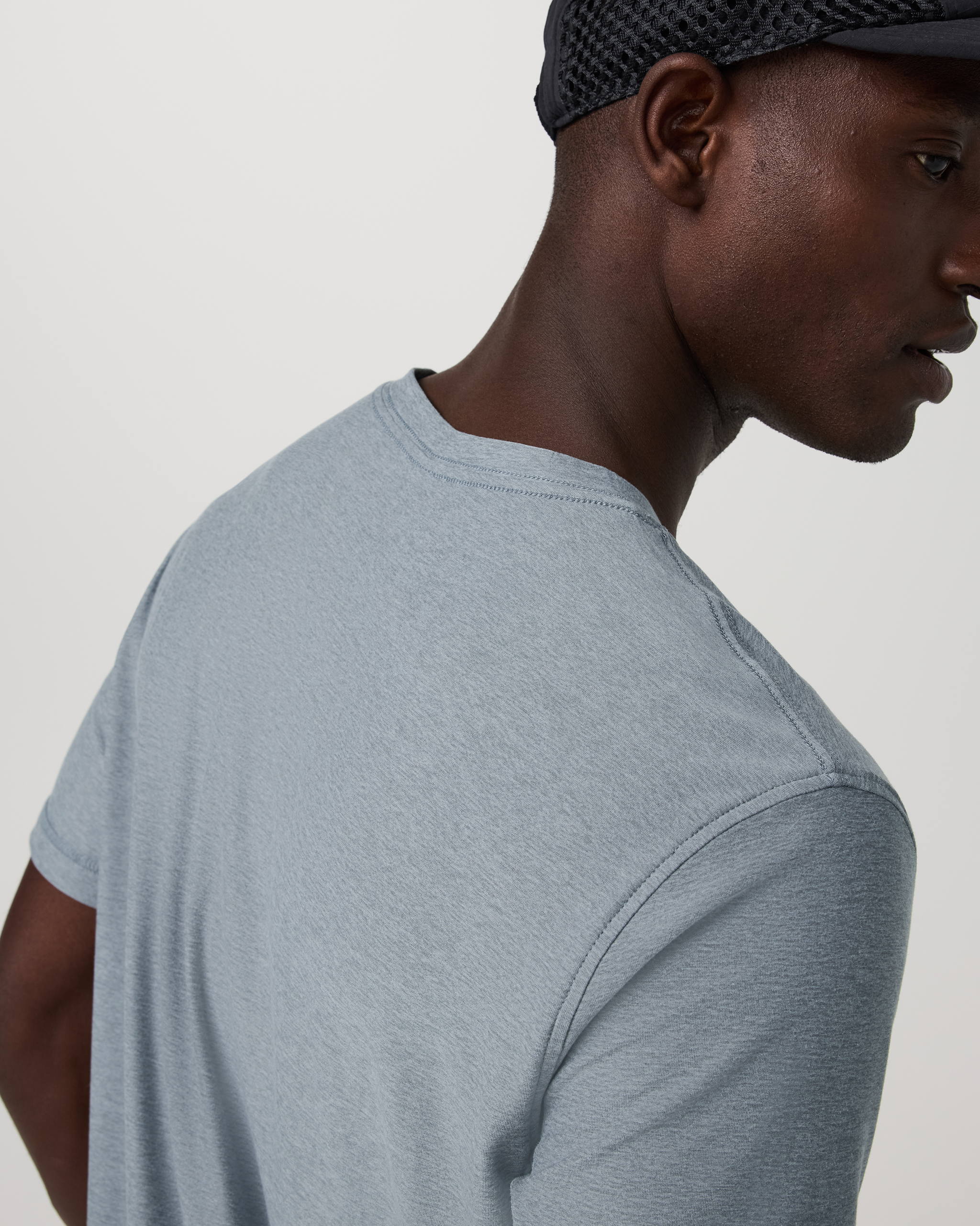 Strato Tech V-Neck Tee | Dusty Blue Heather - Image 5