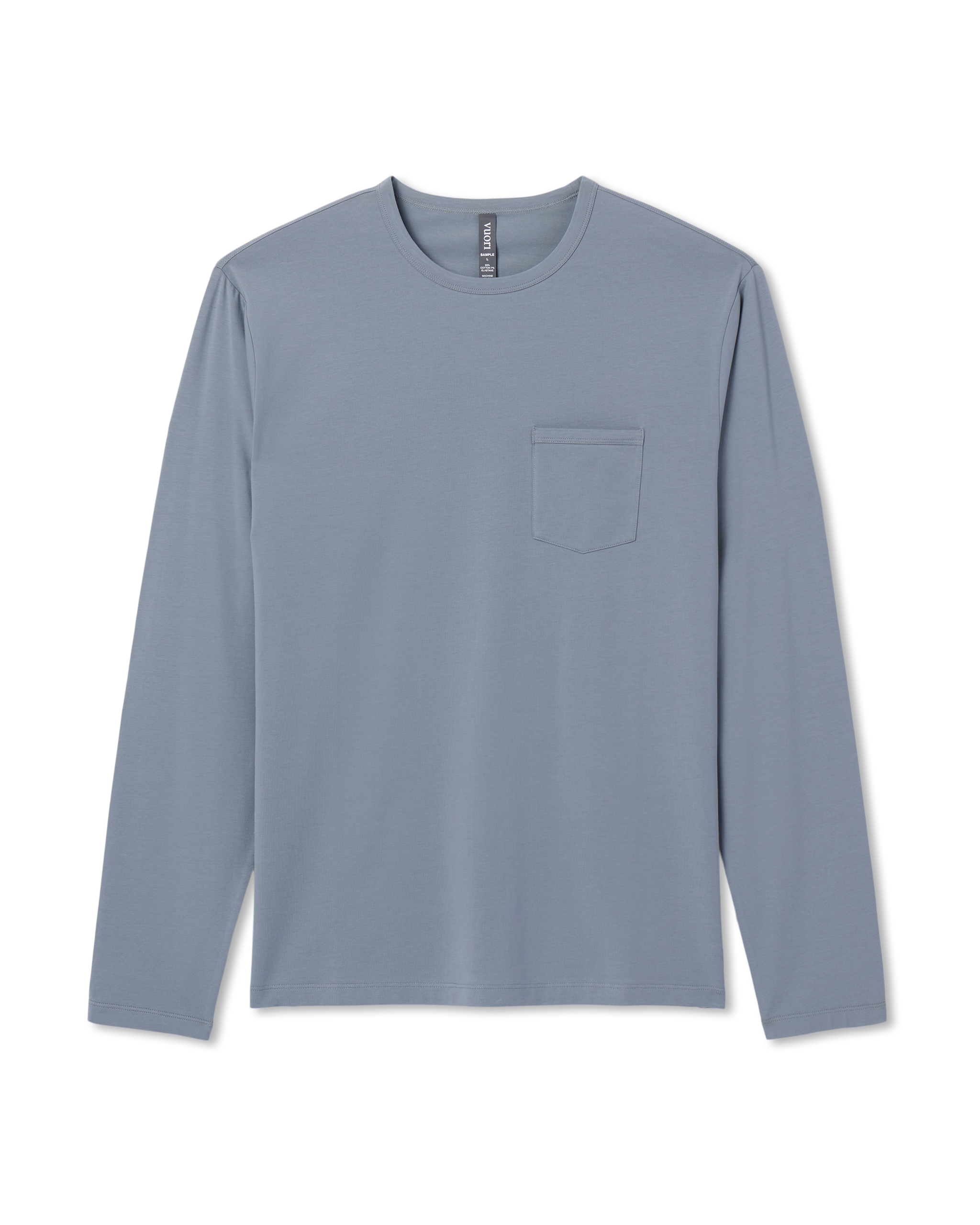 Long Sleeve Men's Feather Tee | Dusty Blue - Image 6