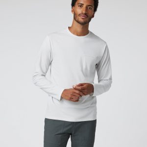 Long Sleeve Men's Feather Tee | Frost Grey