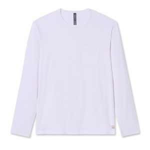 Long Sleeve Men's Feather Tee | White