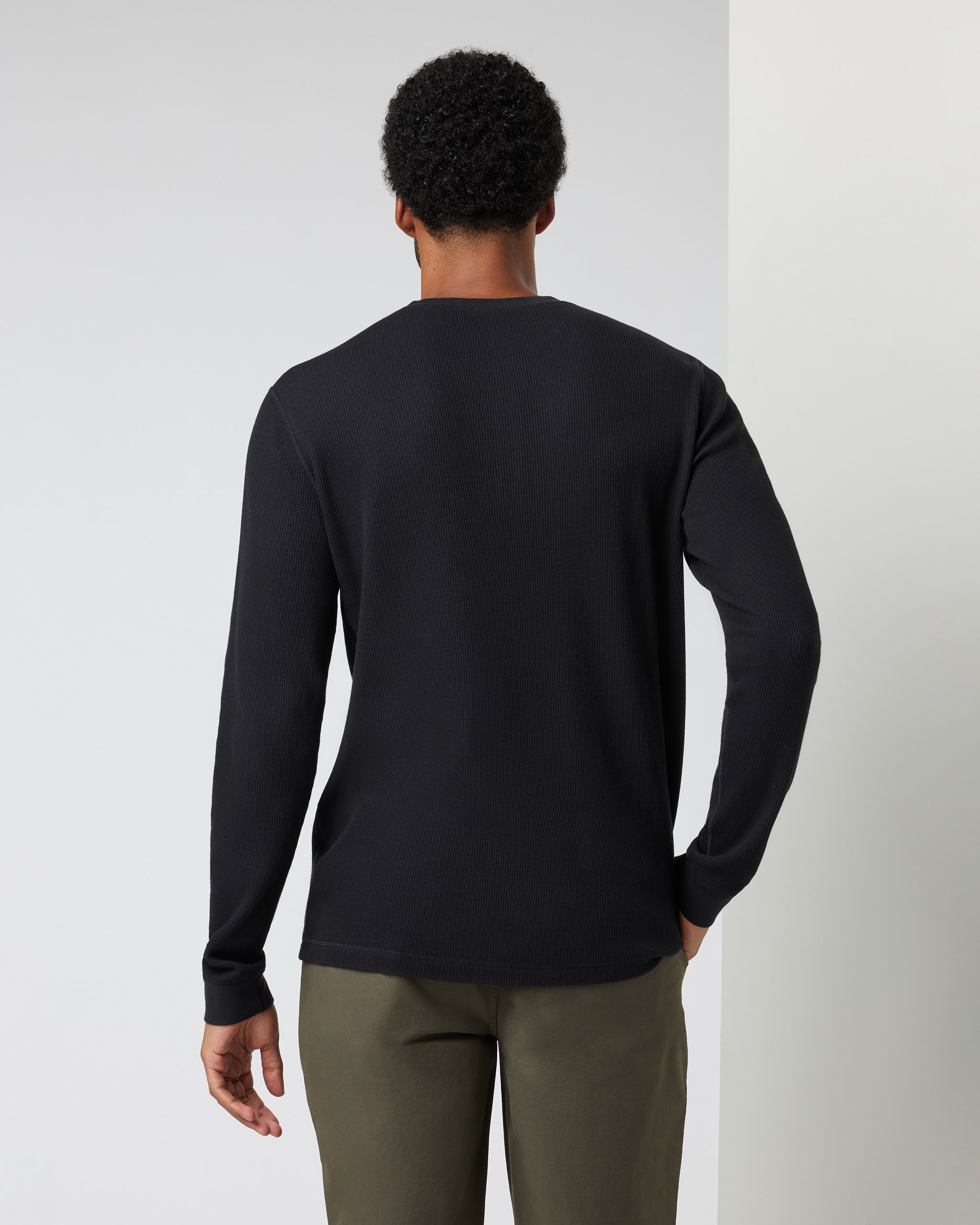 Waffle Henley | Black - Image 2