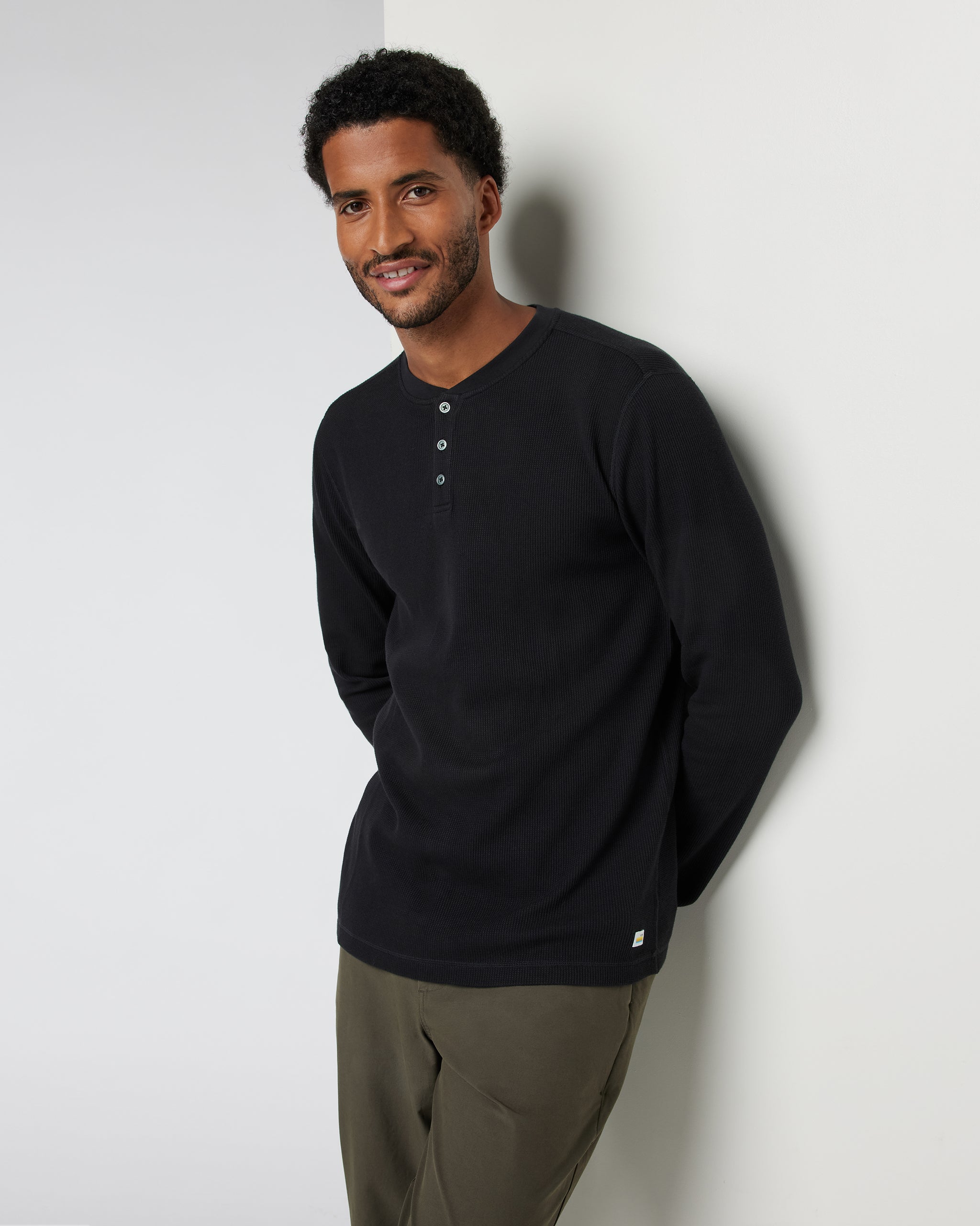 Waffle Henley | Black - Image 5