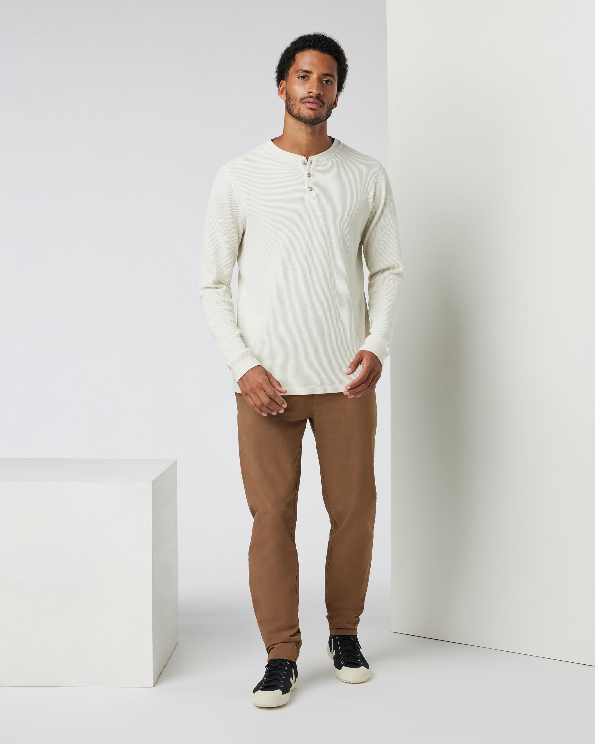 Waffle Henley | Bone - Image 3