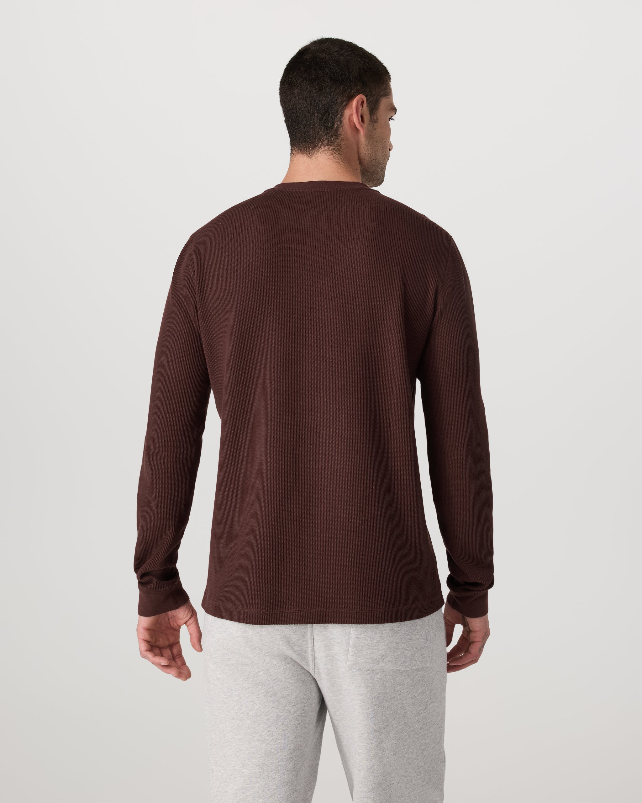 Waffle Henley | Burgundy - Image 3