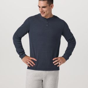 Waffle Henley | Navy