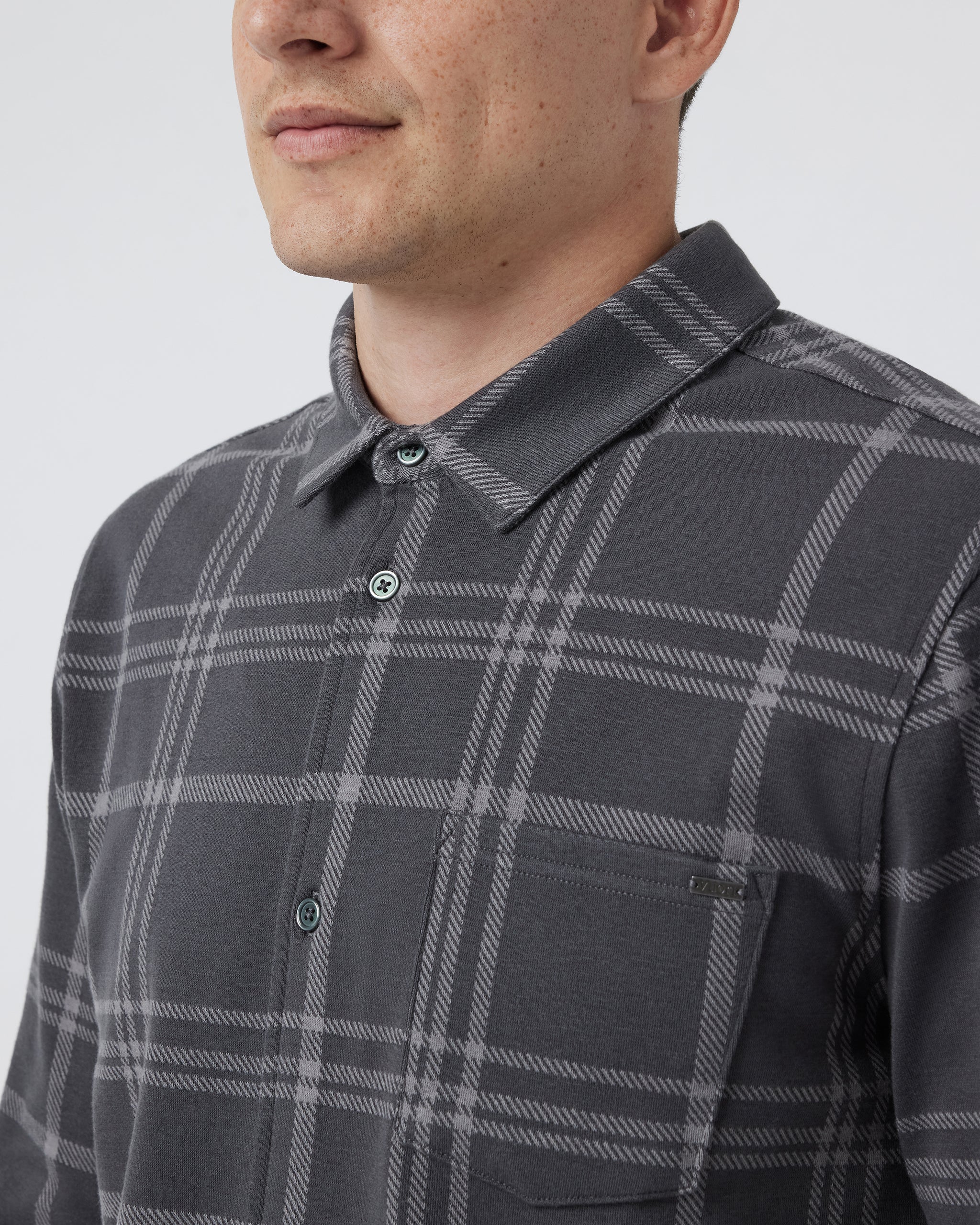 Seaview Plaid Button Down Shirt | Dark Pewter - Image 4