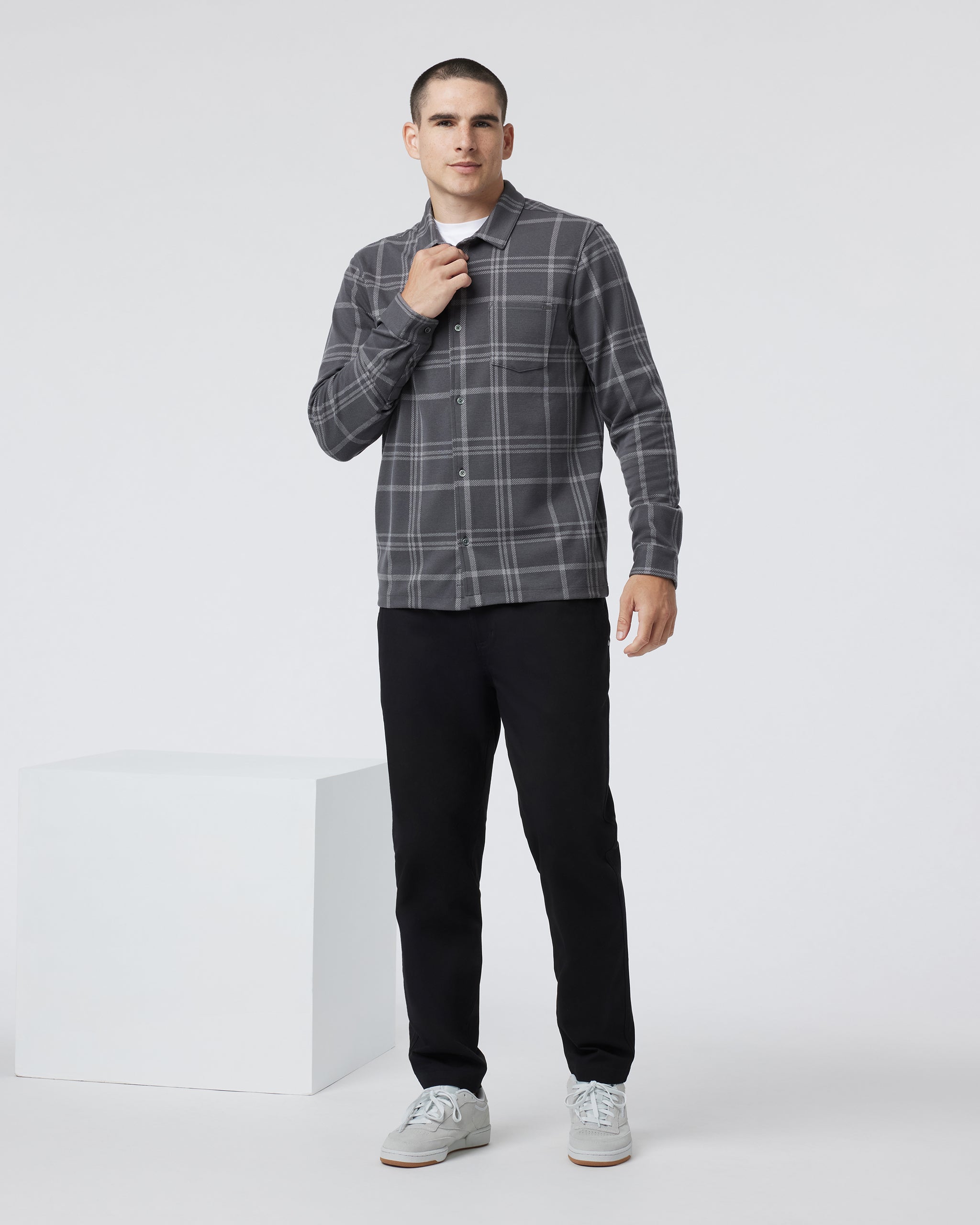Seaview Plaid Button Down Shirt | Dark Pewter - Image 5