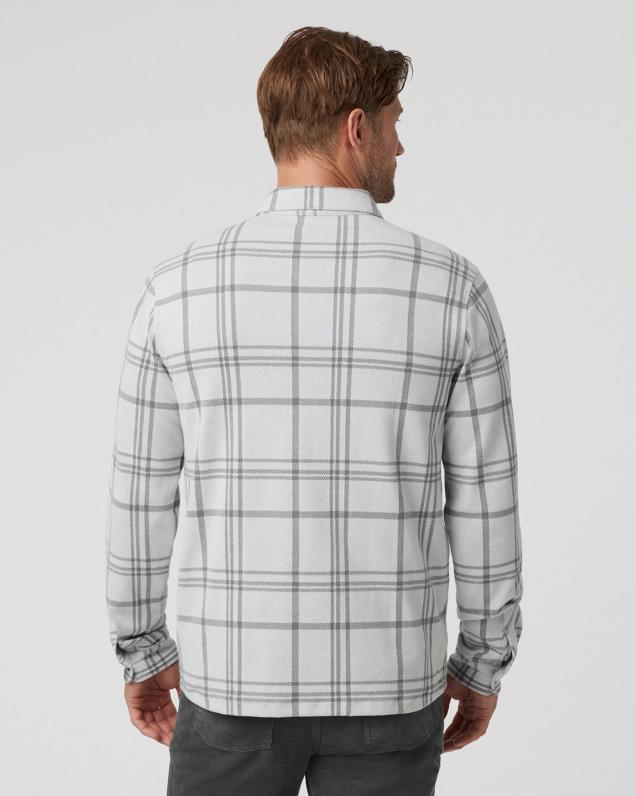 Seaview Plaid Button Down Shirt | Frost Grey - Image 3