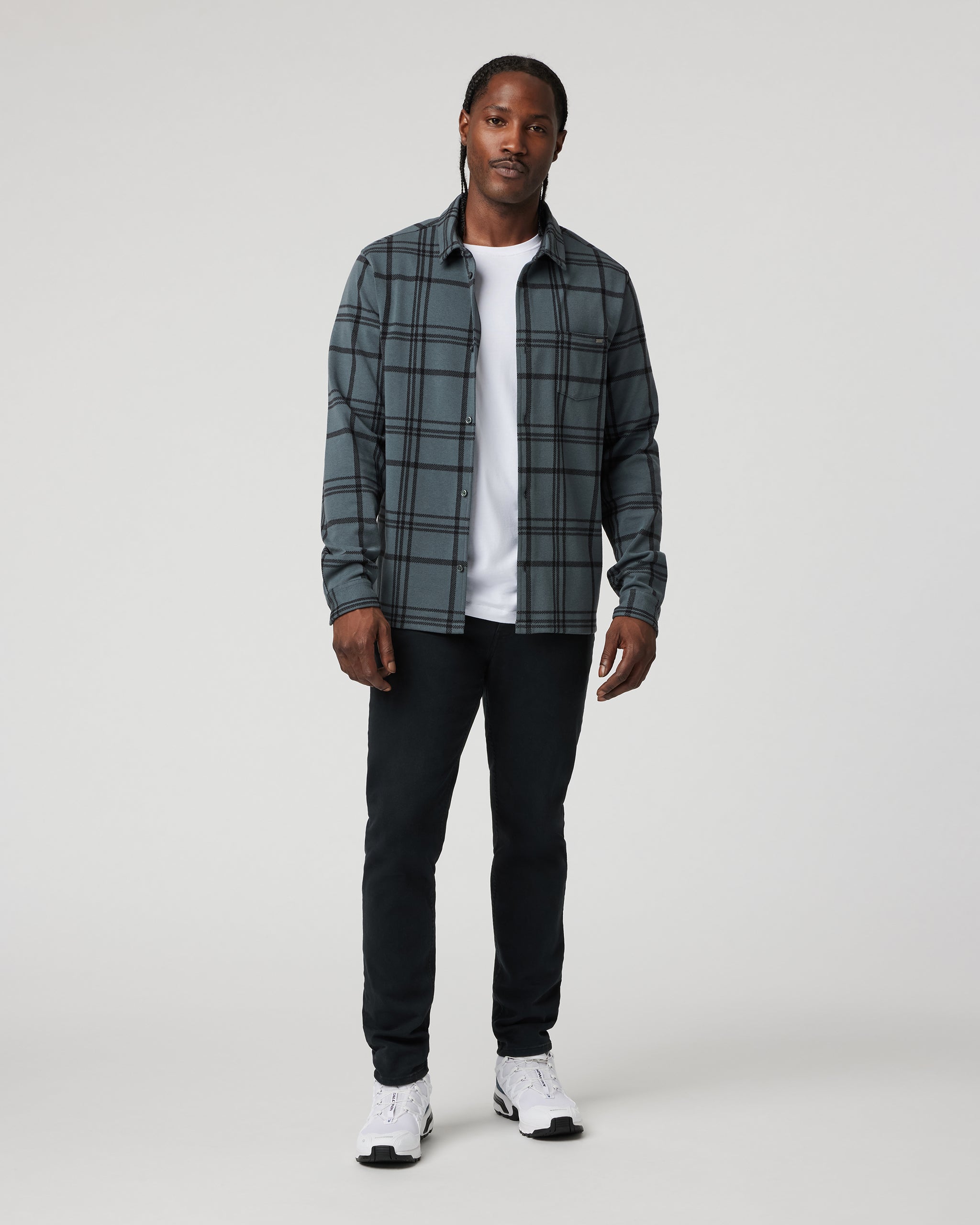 Seaview Plaid Button Down Shirt | Smoked Beryl - Image 3