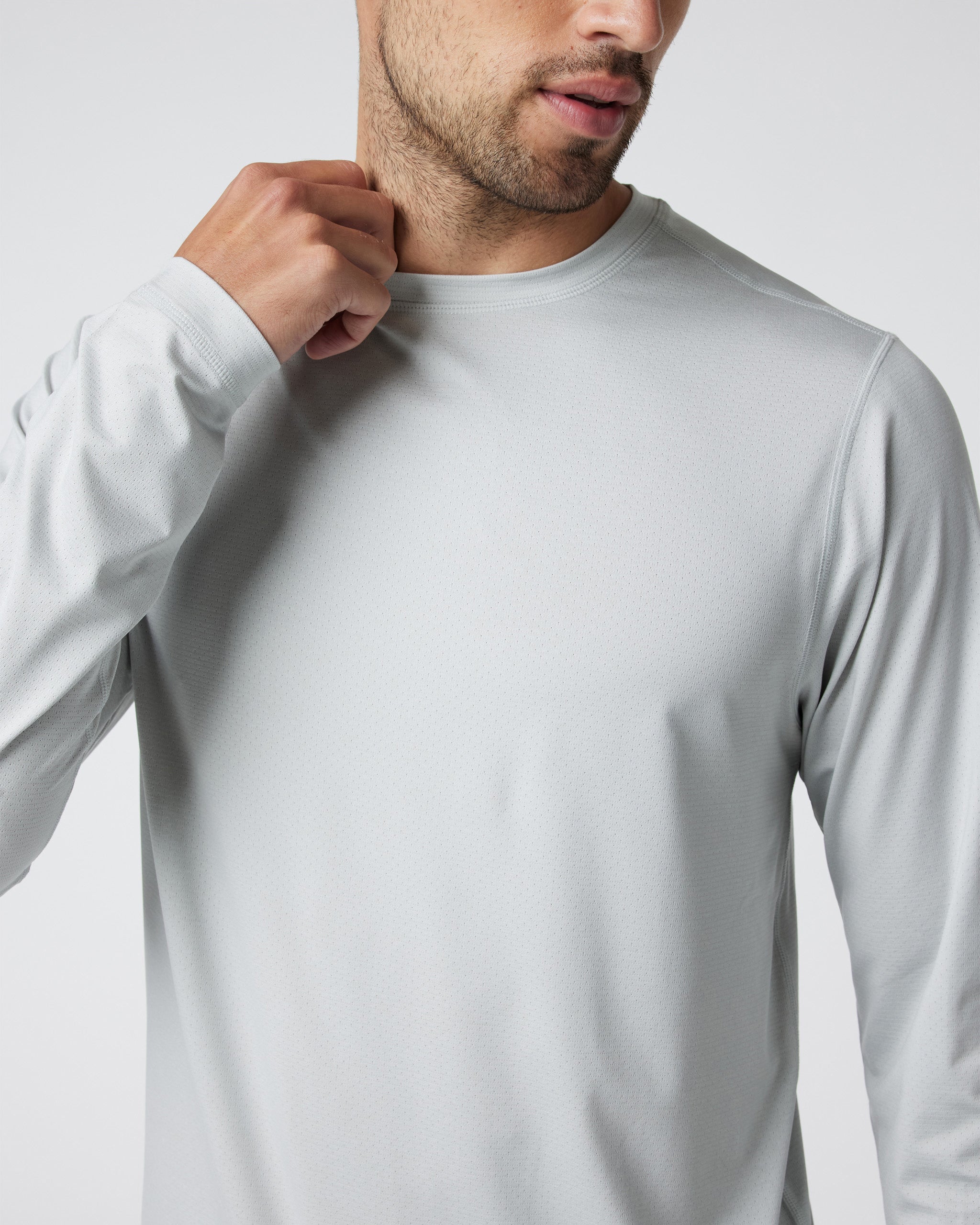 Long Sleeve Tradewind Performance Tee 2.0 | Sky Grey Heather - Image 2