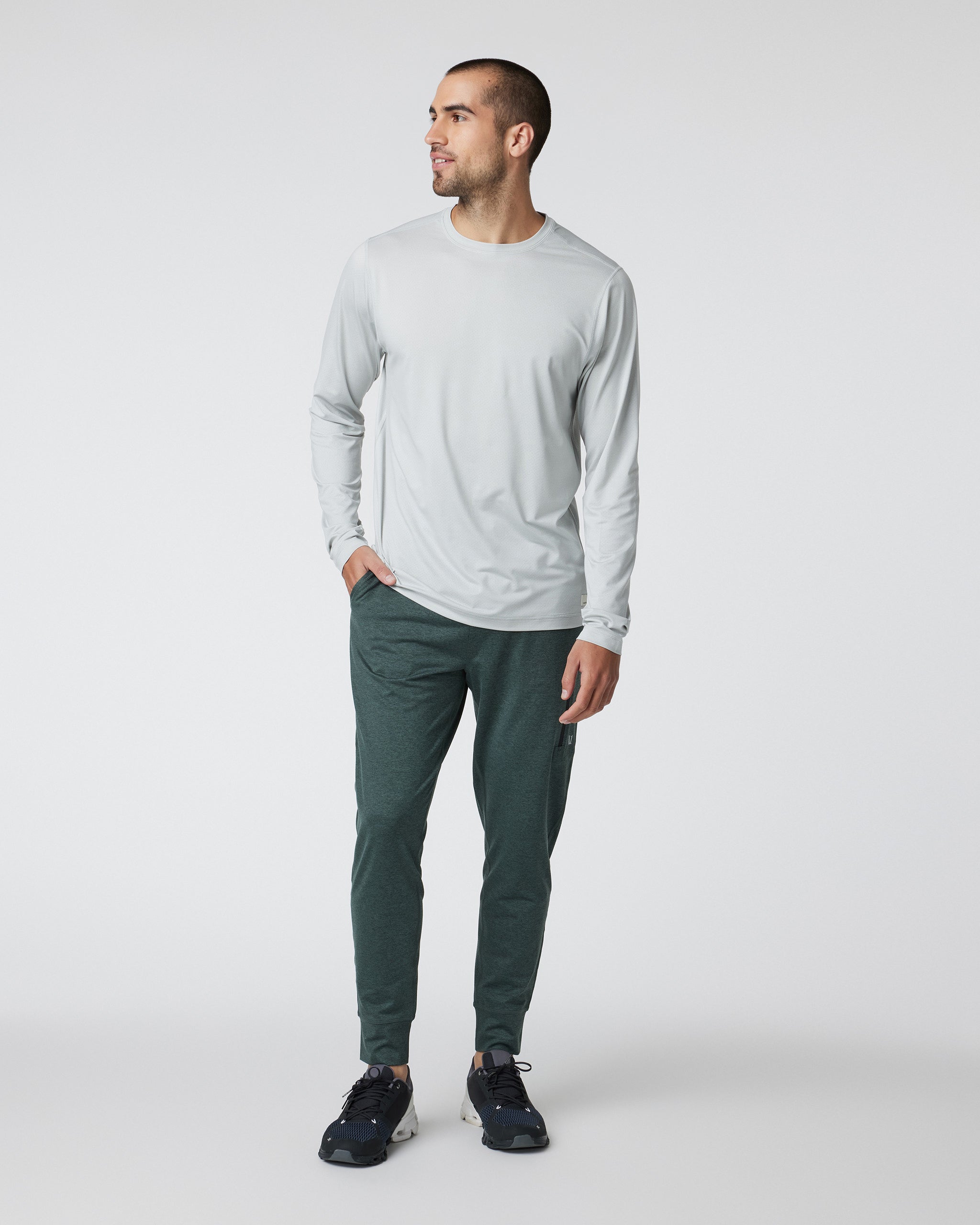 Long Sleeve Tradewind Performance Tee 2.0 | Sky Grey Heather - Image 4