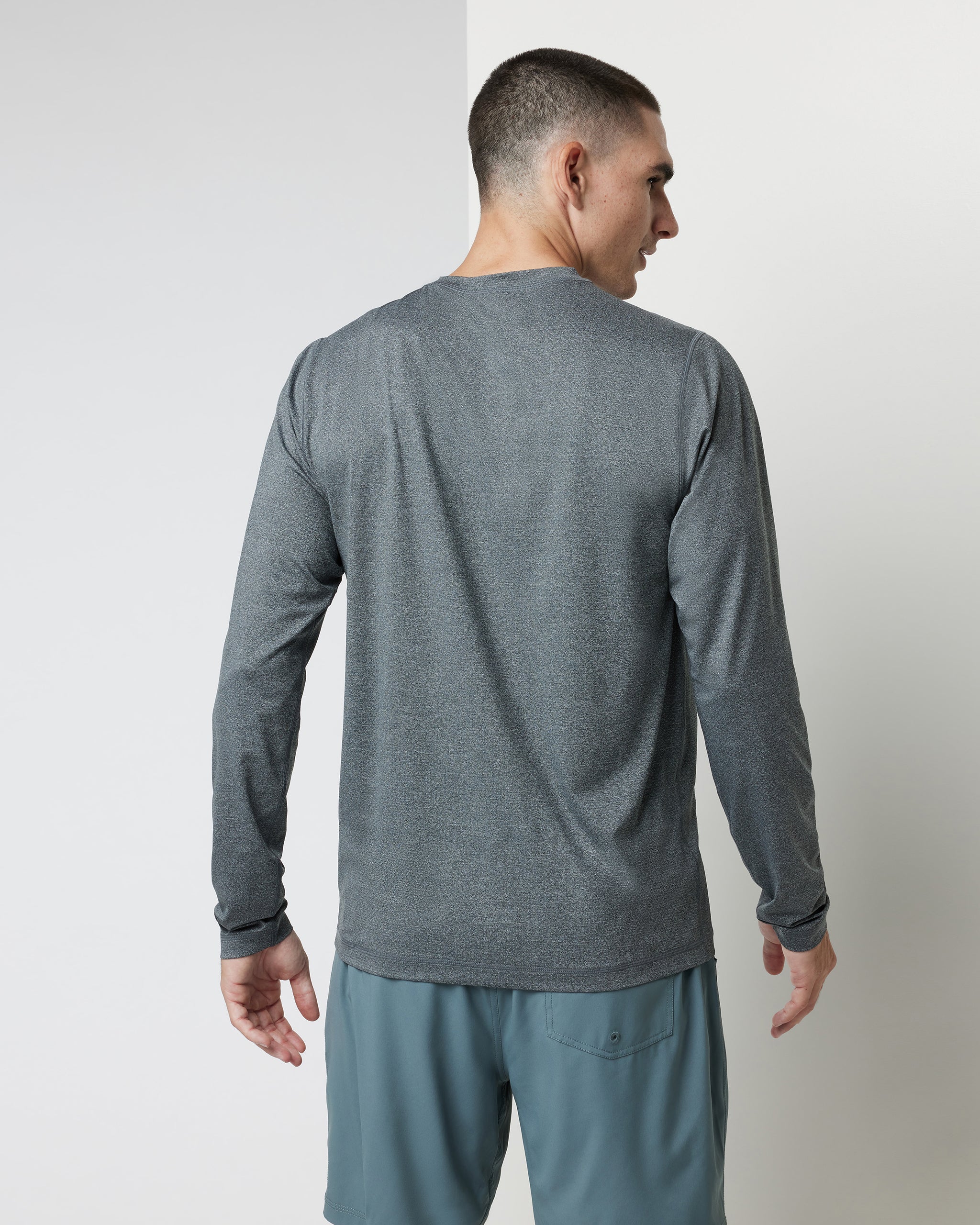 Long Sleeve Tradewind Performance Tee 2.0 | Heather Grey - Image 2