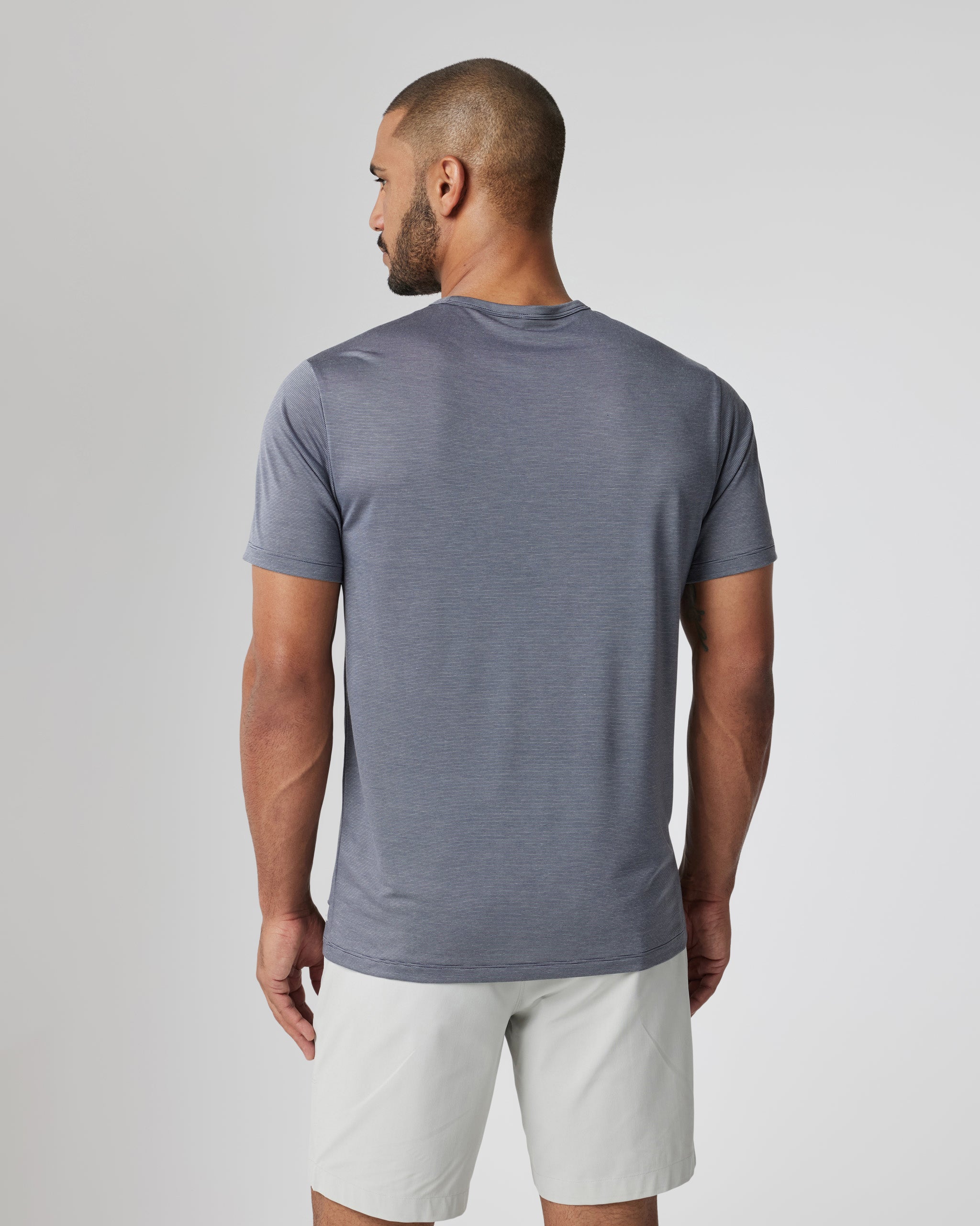 Short Sleeve Marina Stripe Tee | Dark Pewter - Image 3