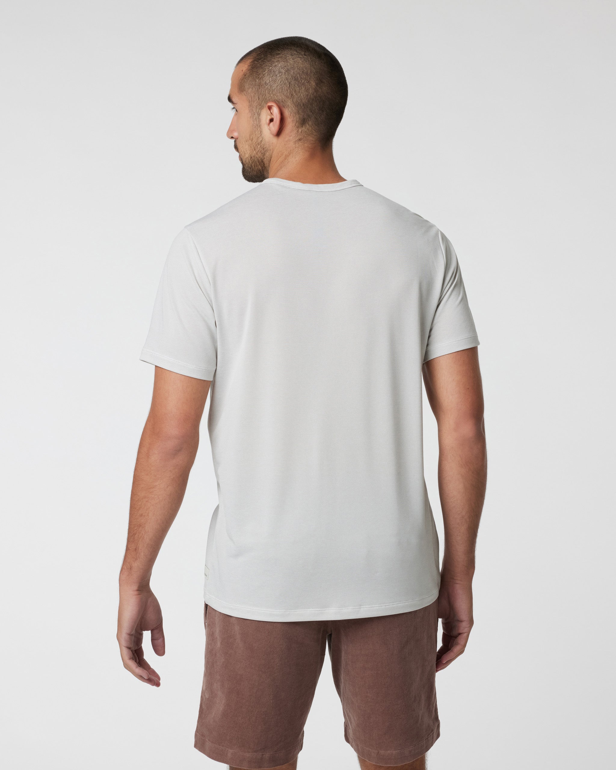 Short Sleeve Marina Stripe Tee | Light Grey - Image 2