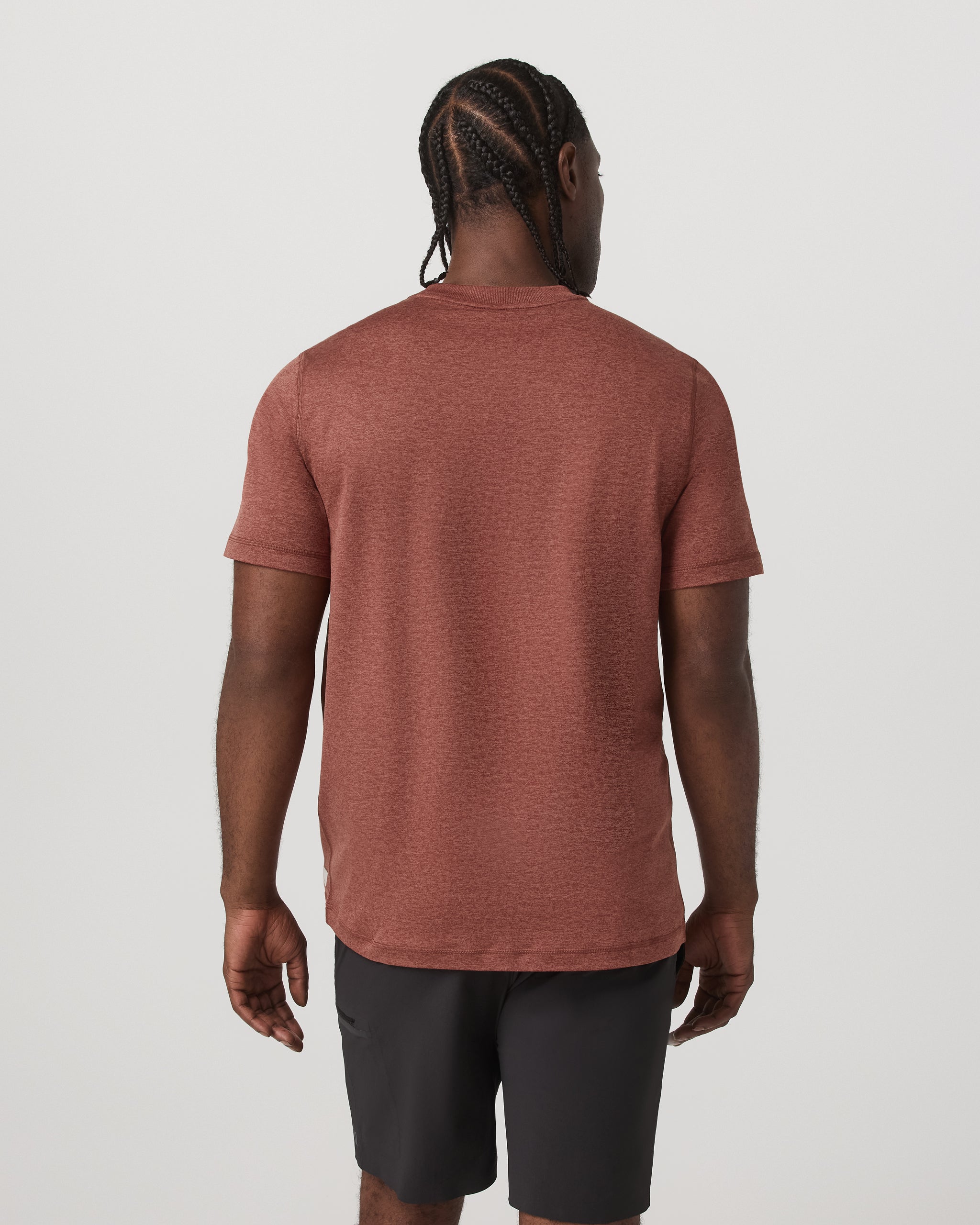 Short Sleeve Ponto Performance Tee | Firebrick Heather - Image 3