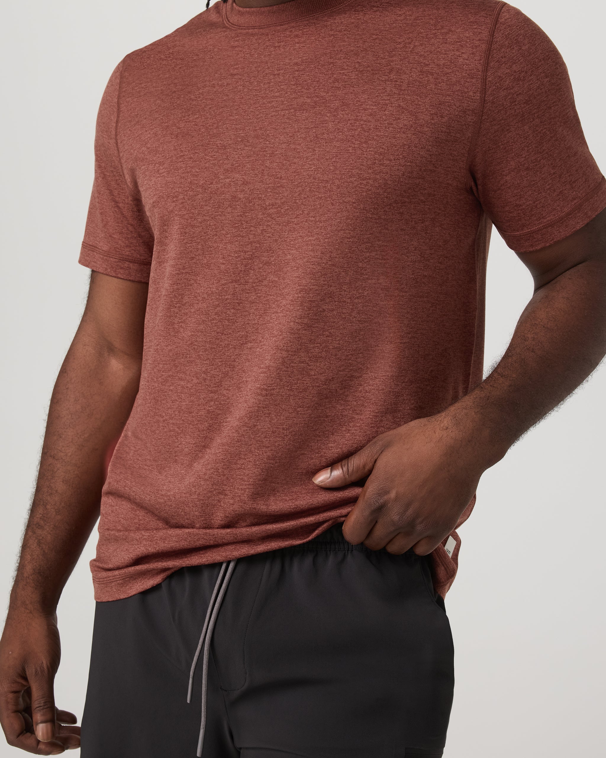 Short Sleeve Ponto Performance Tee | Firebrick Heather - Image 2