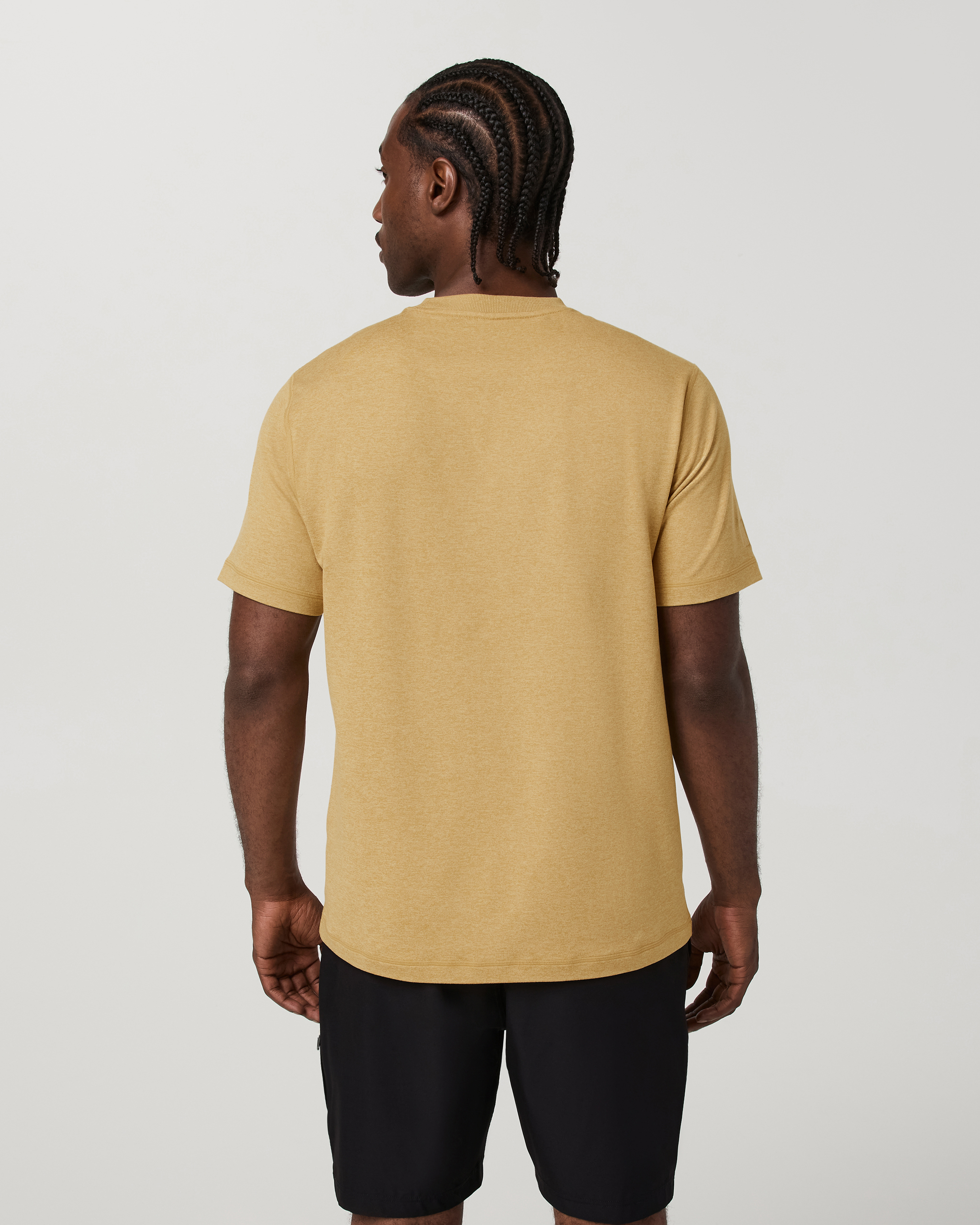 Short Sleeve Ponto Performance Tee | Golden Brown Heather - Image 4