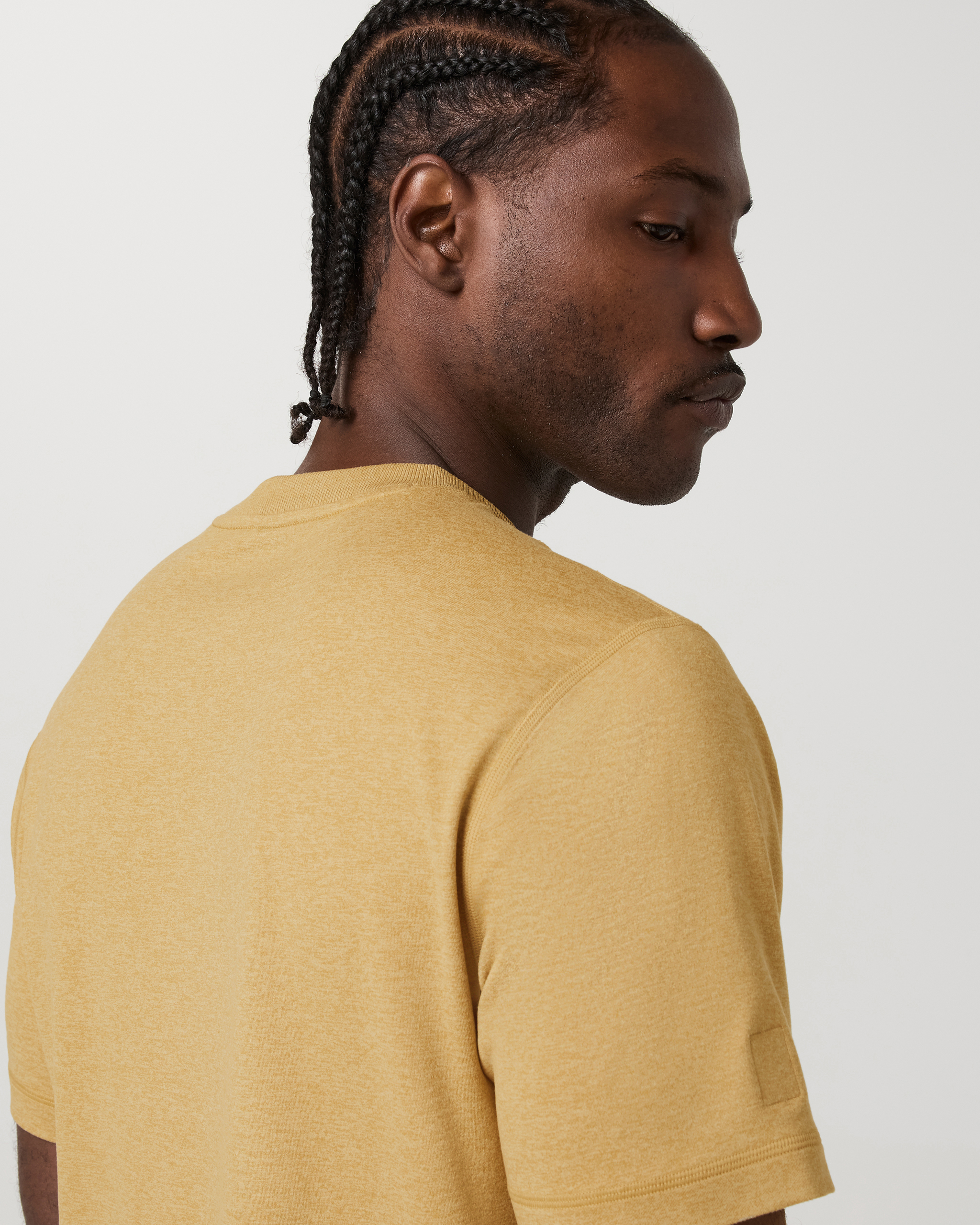 Short Sleeve Ponto Performance Tee | Golden Brown Heather - Image 3