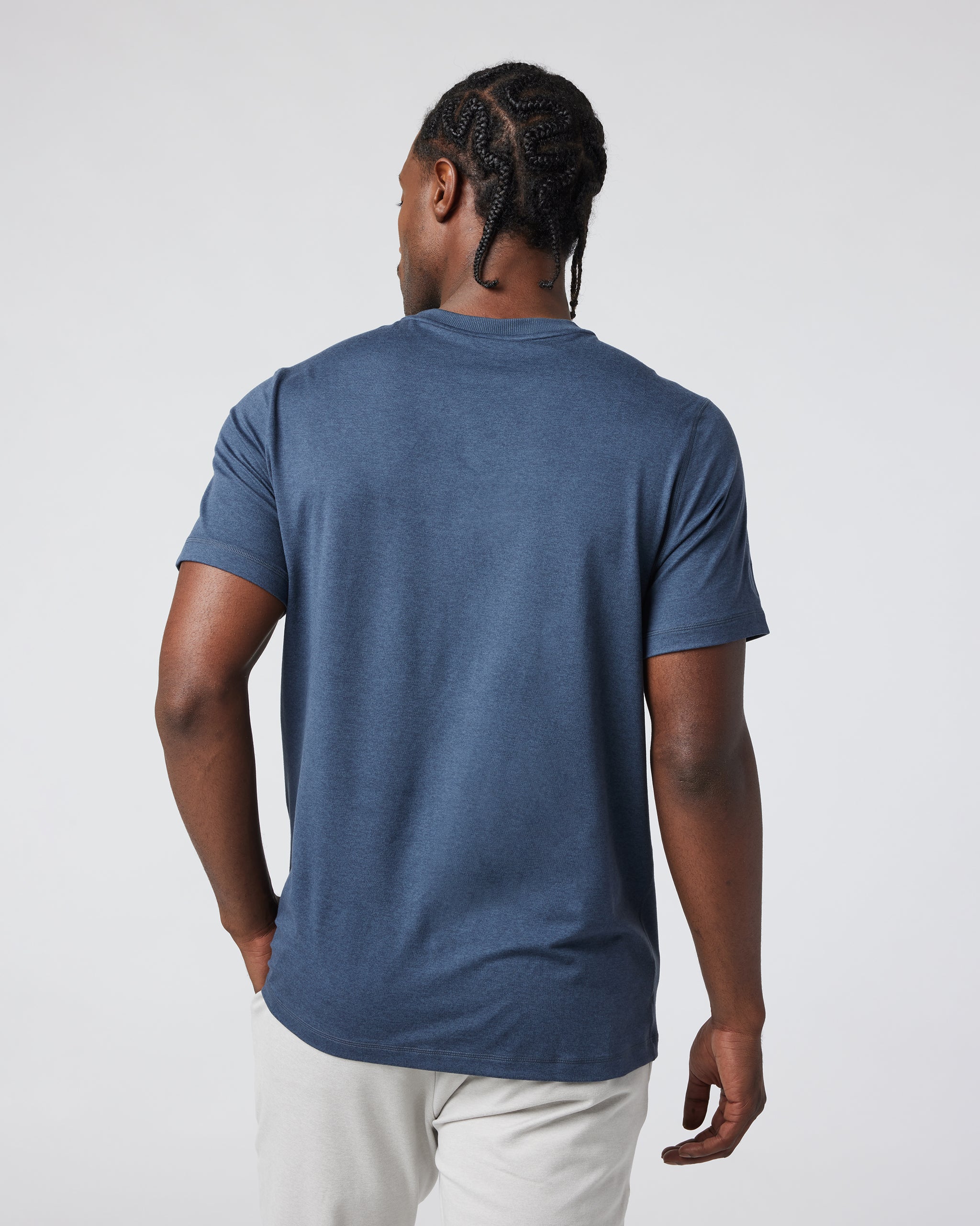 Short Sleeve Ponto Performance Tee | Azure Heather - Image 2