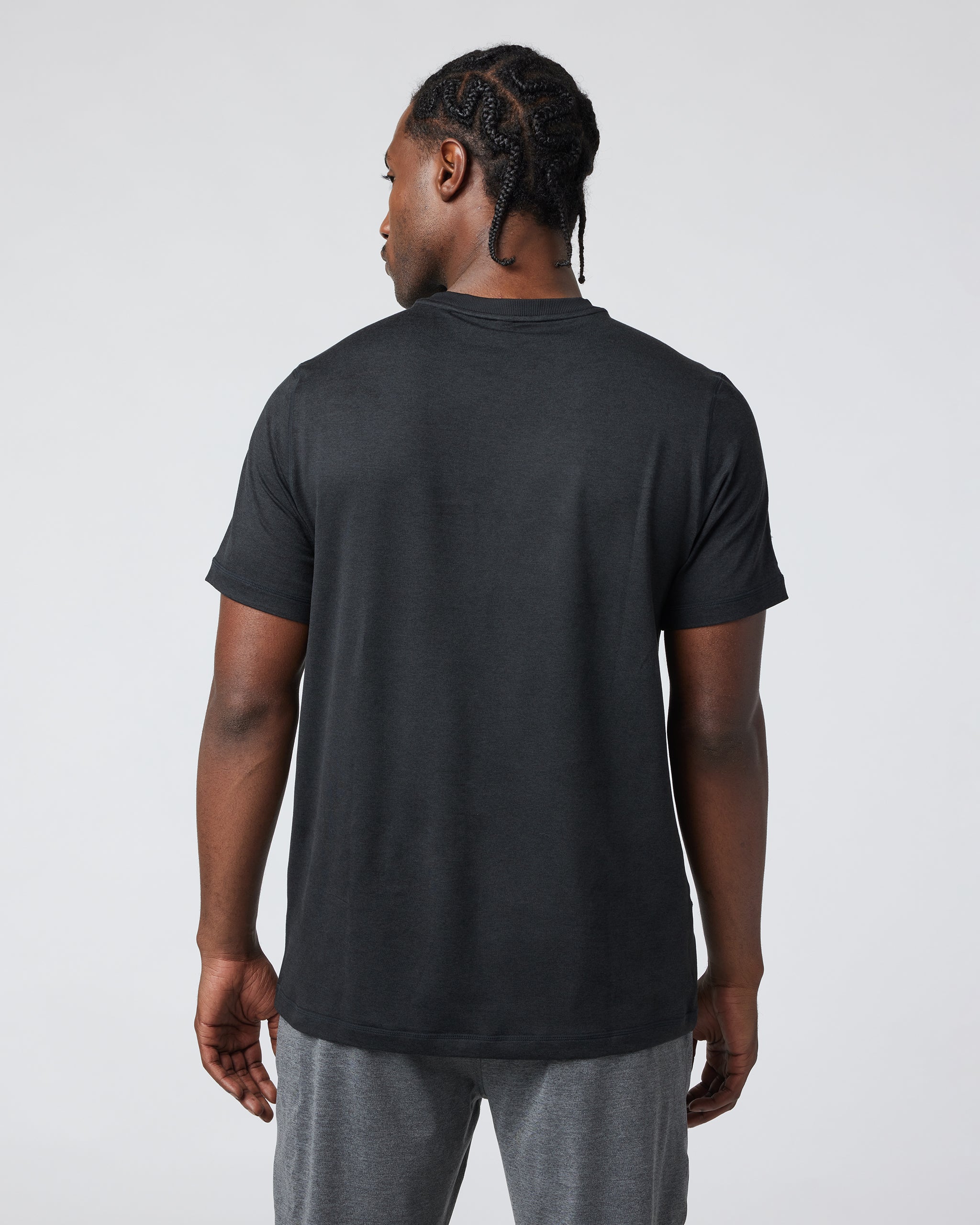 Short Sleeve Ponto Performance Tee | Black Heather - Image 3