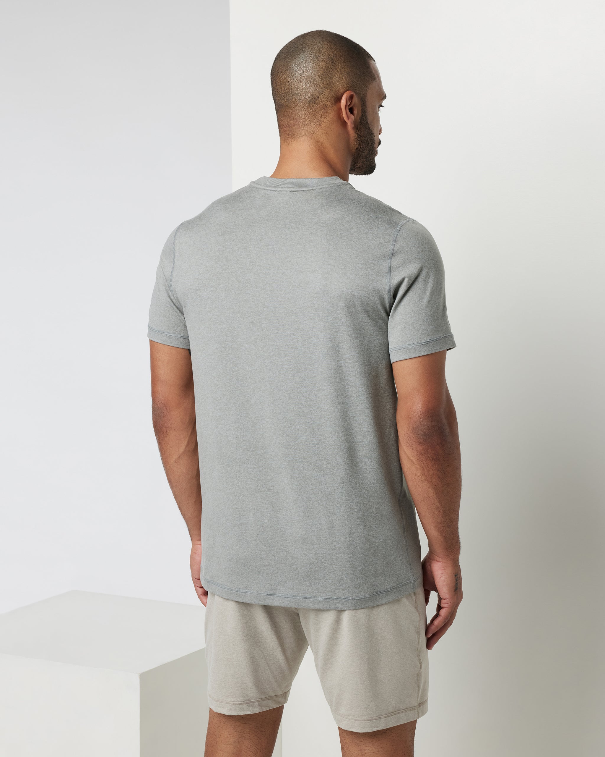 Short Sleeve Ponto Performance Tee | Driftwood Heather - Image 2