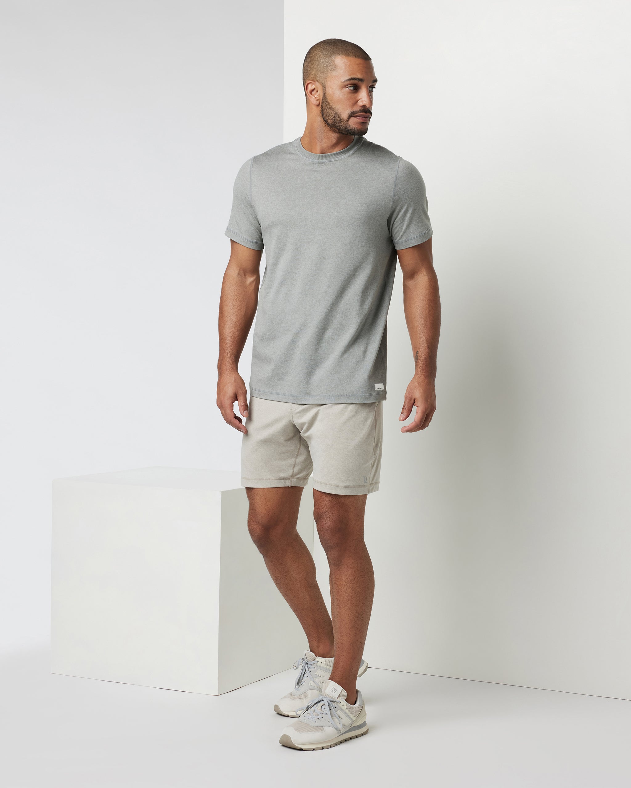 Short Sleeve Ponto Performance Tee | Driftwood Heather - Image 3