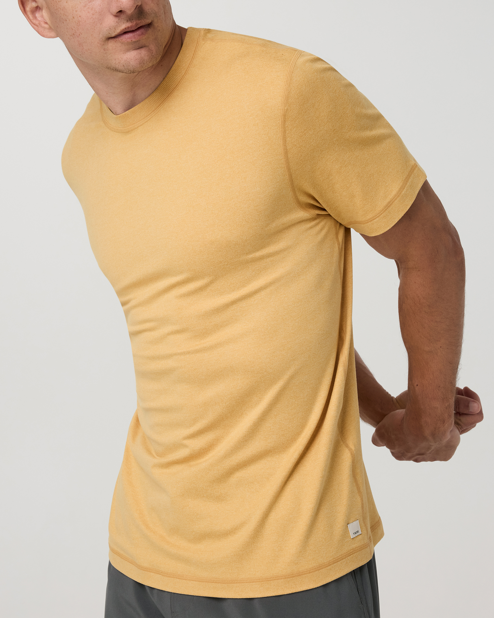 Short Sleeve Ponto Performance Tee | Brass Heather - Image 5