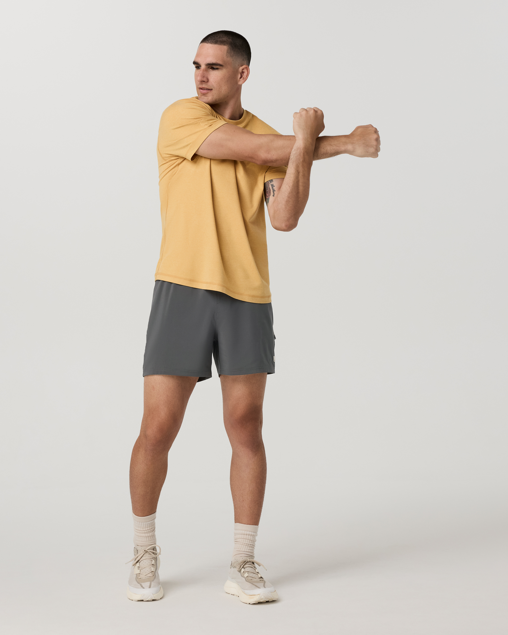 Short Sleeve Ponto Performance Tee | Brass Heather - Image 4