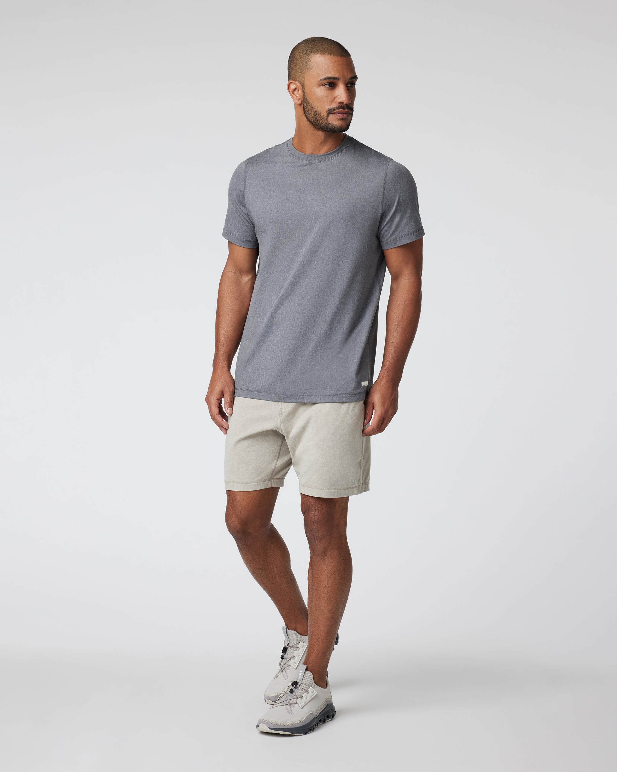 Short Sleeve Ponto Performance Tee | Zinc Heather - Image 3