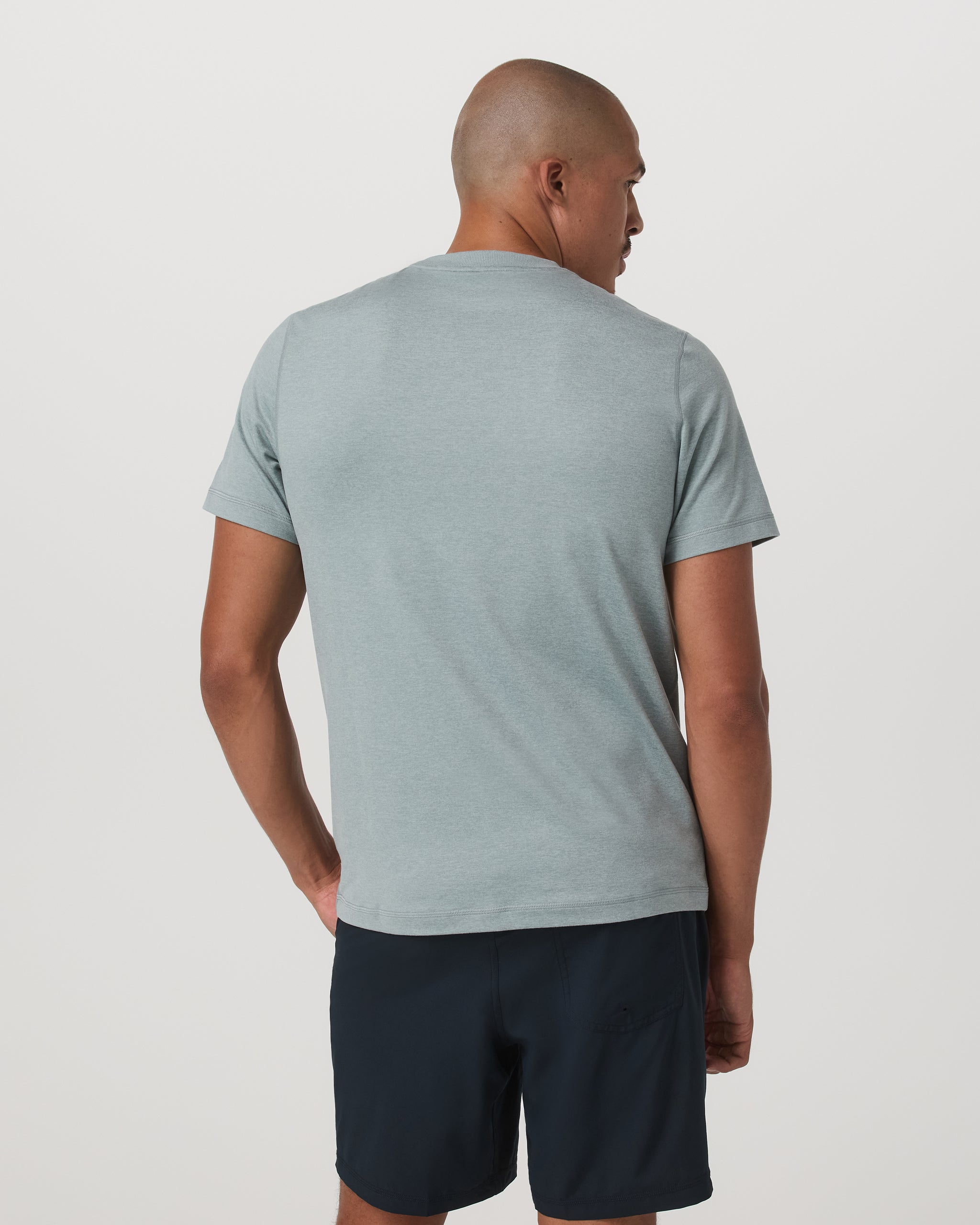 Short Sleeve Ponto Performance Tee | Misty Blue Heather - Image 3