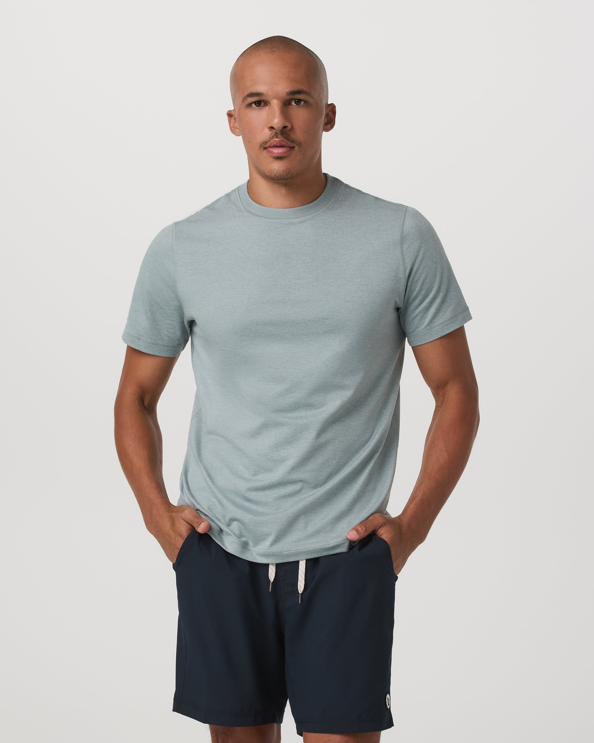 Short Sleeve Ponto Performance Tee | Misty Blue Heather