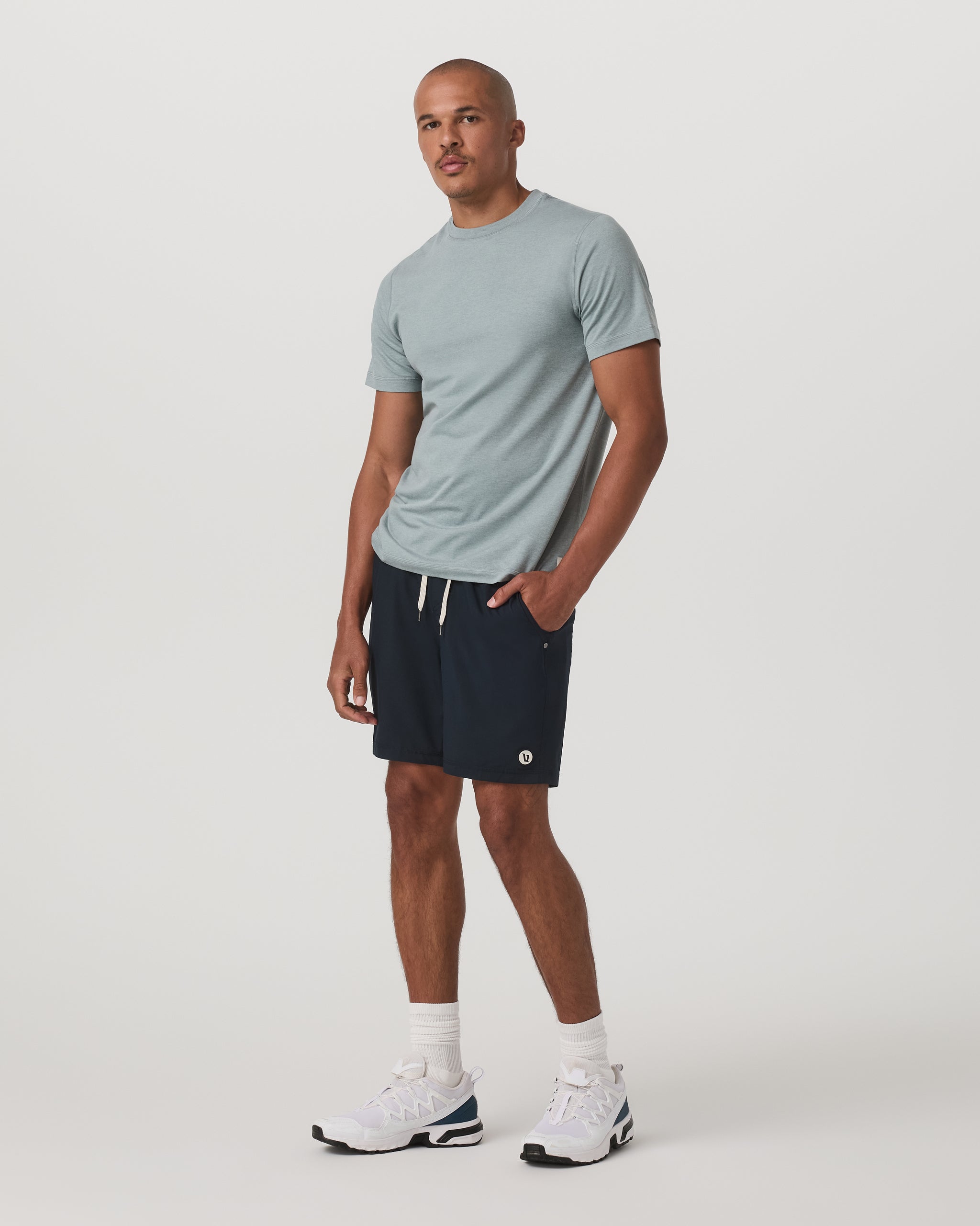 Short Sleeve Ponto Performance Tee | Misty Blue Heather - Image 4