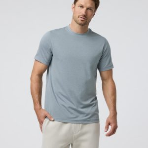 Short Sleeve Ponto Performance Tee | Dusty Blue Heather