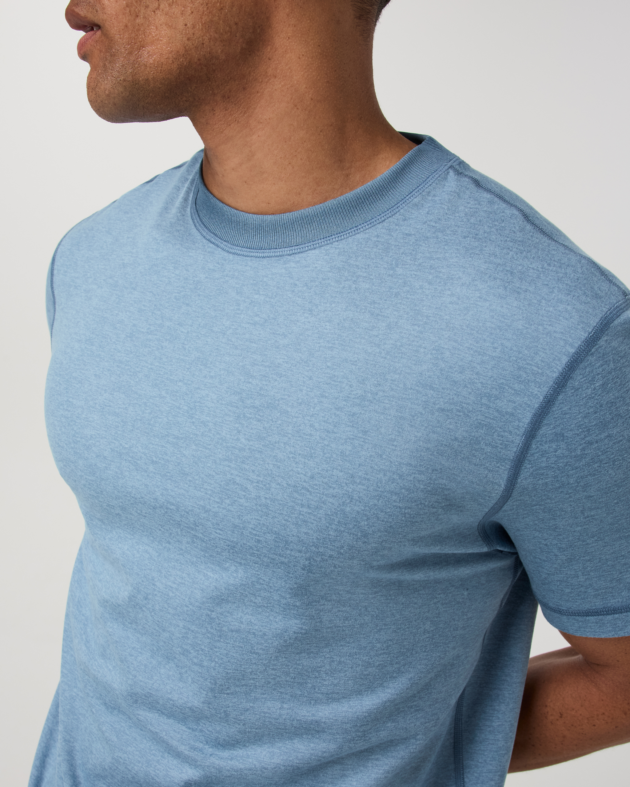 Short Sleeve Ponto Performance Tee | Salty Air Heather - Image 2