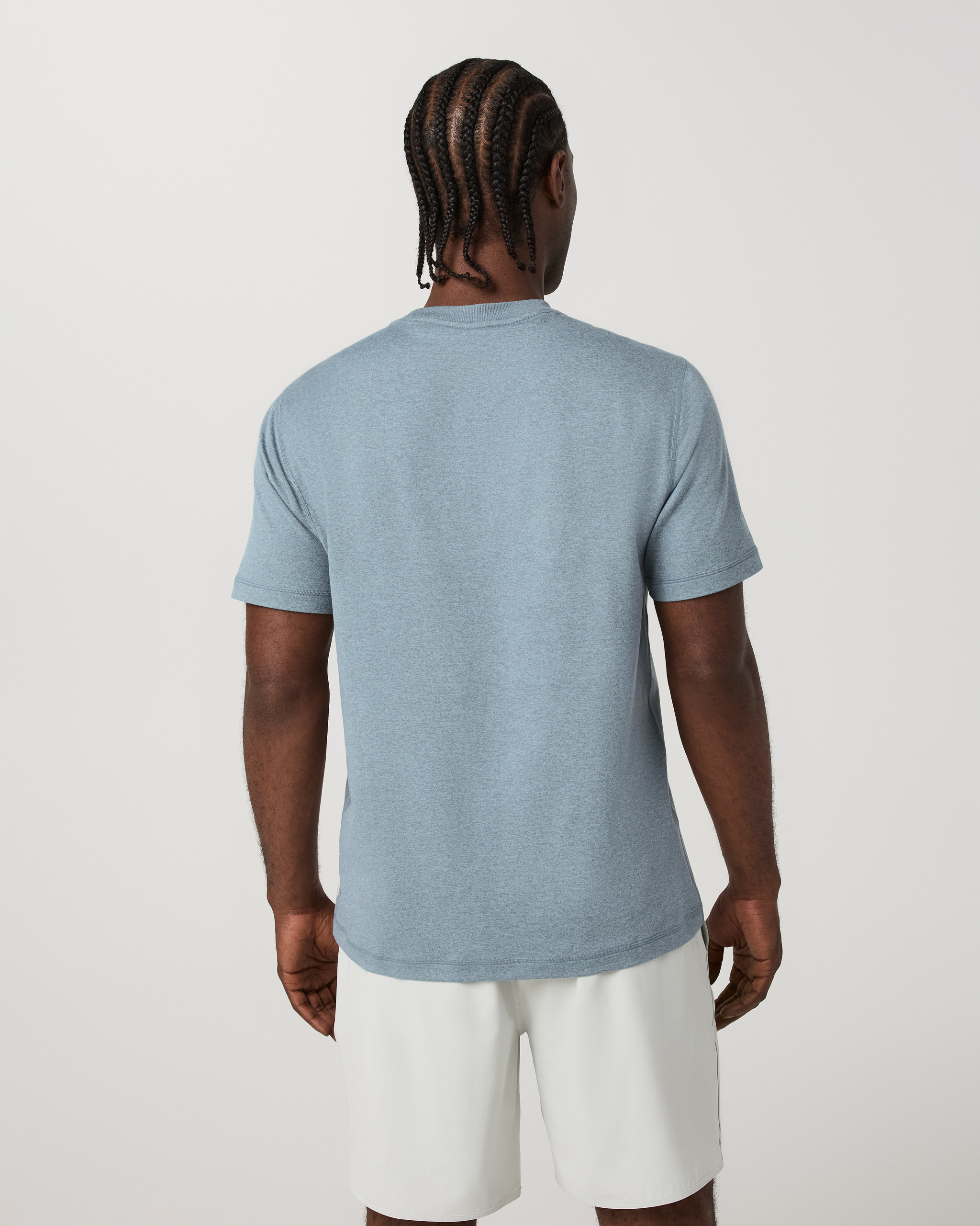 Short Sleeve Ponto Performance Tee | Foggy Blue Heather - Image 4