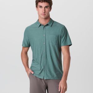 Short Sleeve Strato Button Down | Bluegrass Heather