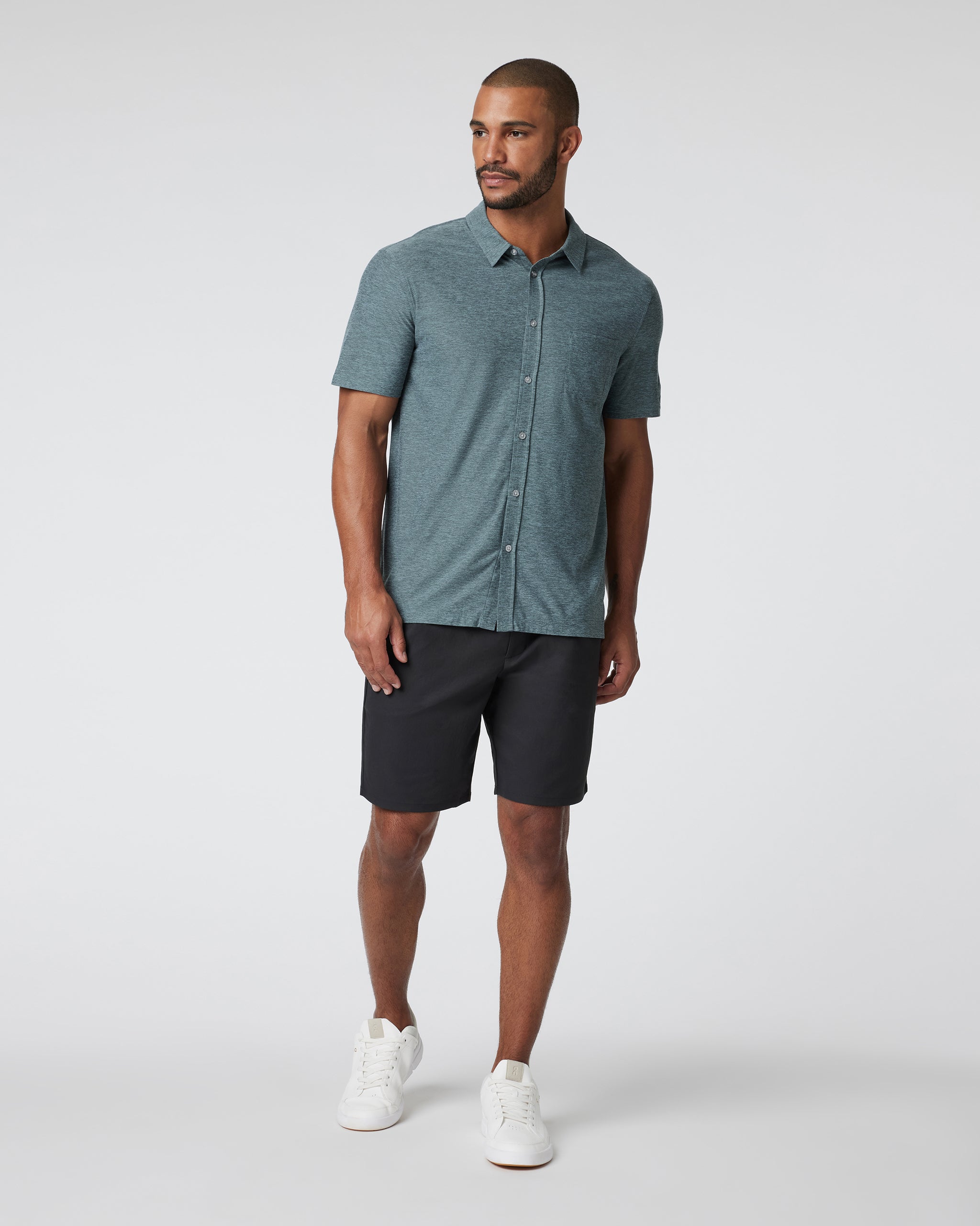 Short Sleeve Strato Button Down | Kashmir Heather - Image 3